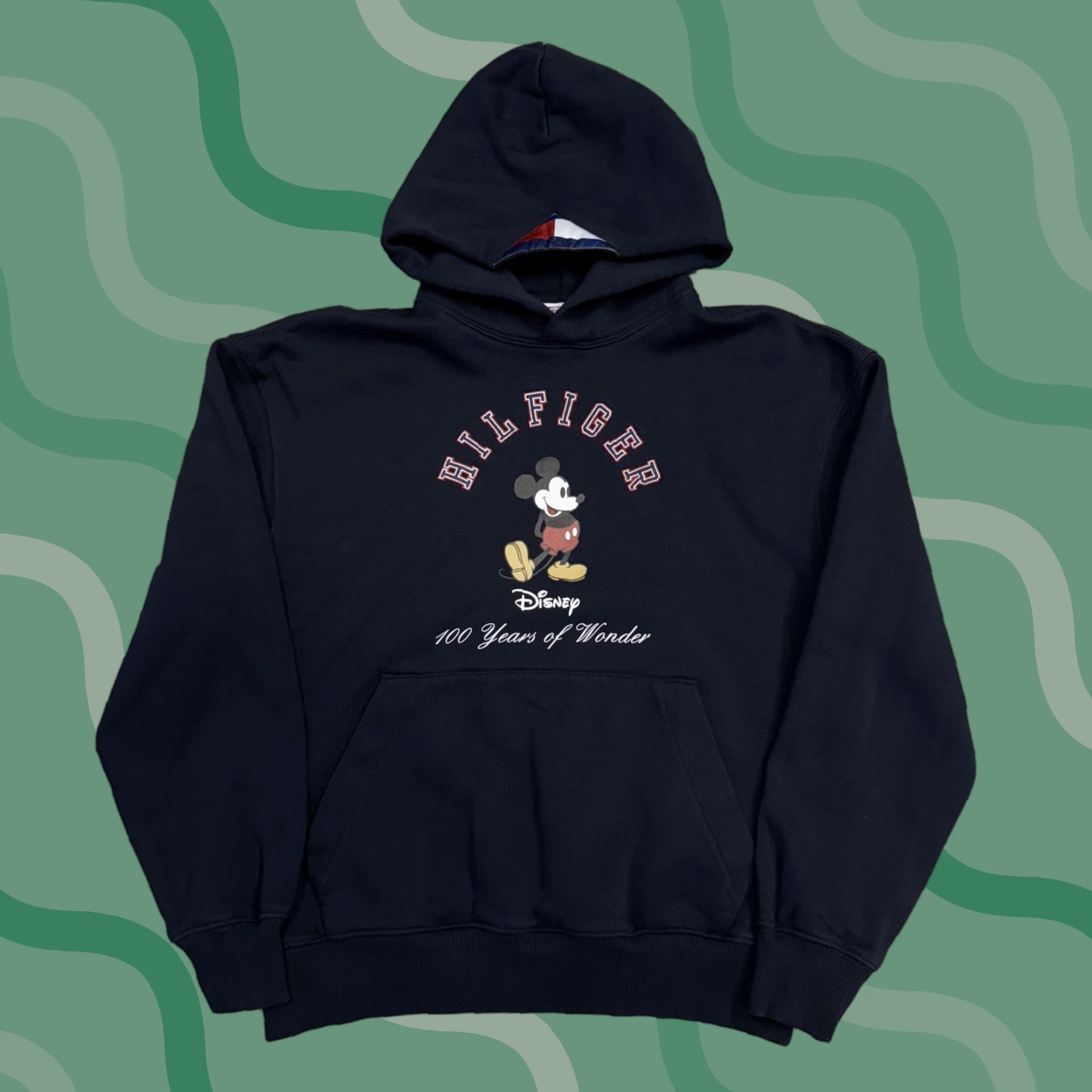 Tommy Hilfiger Tommy Hilfiger Hoodie Mens Medium Blue Mickey Mouse 100 Years Disney Graphic Print Hooded Sweatshirt Pockets Logo Size US M / EU 48-50 / 2 - 1 Thumbnail
