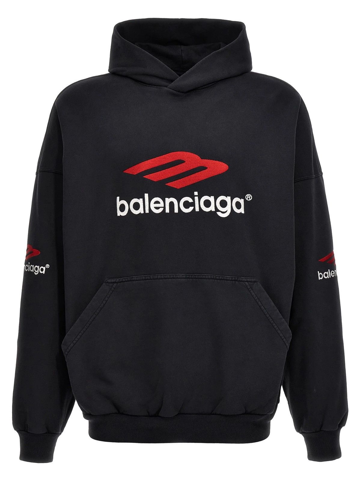 【BALENCIAGA】3B リキファイド パーカー ブラック ホワイト BALENCIAGA】3B リキファイド パーカー ブラック ホワイト