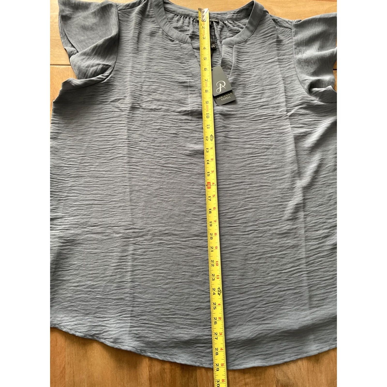 Adrianna Papell NWT Adrianna Papell Top Womens Size 1X Dusty Blue Ruffled Sleeveless Blouse Shirt Blouse Size XL / US 12-14 / IT 48-50 - 6 Thumbnail