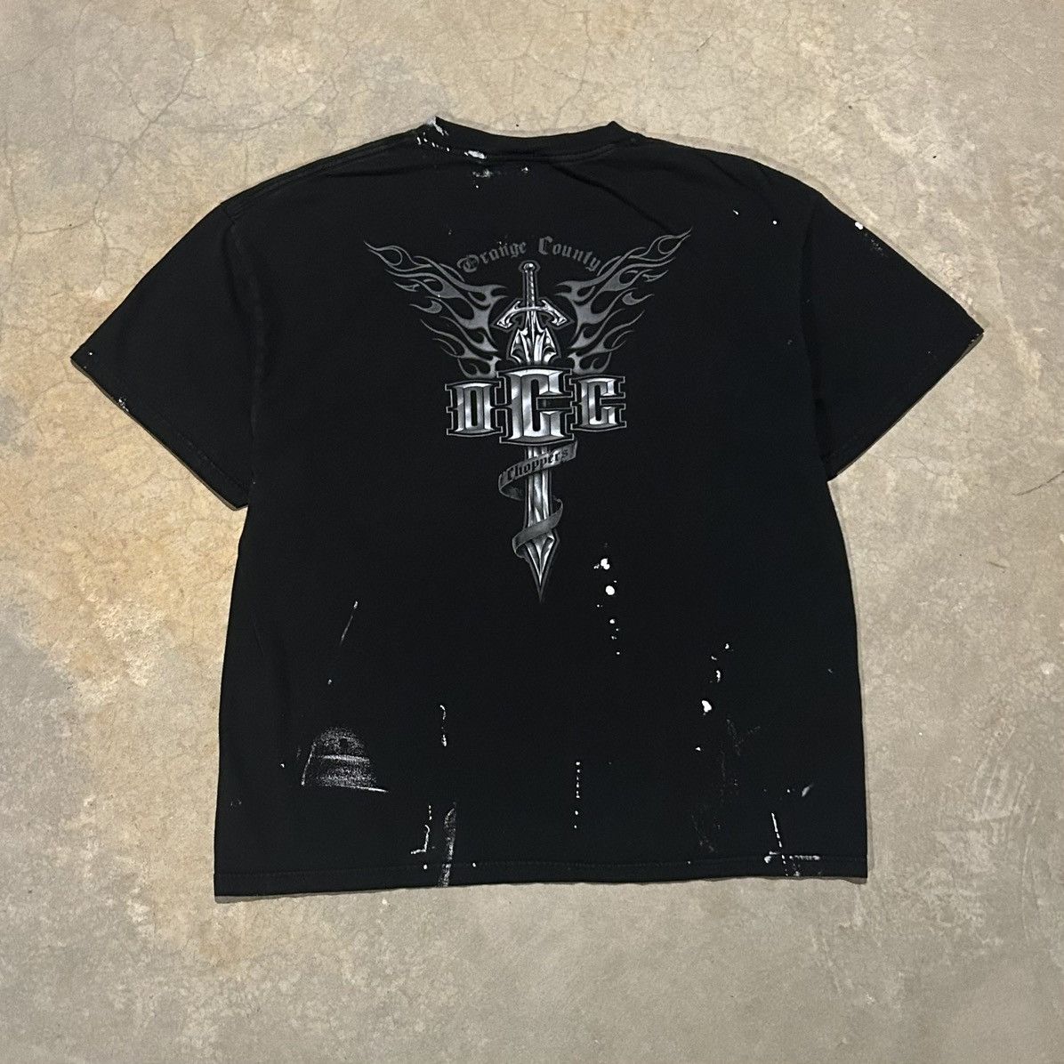 Harley Davidson × Vintage Crazy Vintage Y2K OCC Biker Paint Splatter Tee Grunge Size US XL / EU 56 / 4 - 5 Thumbnail