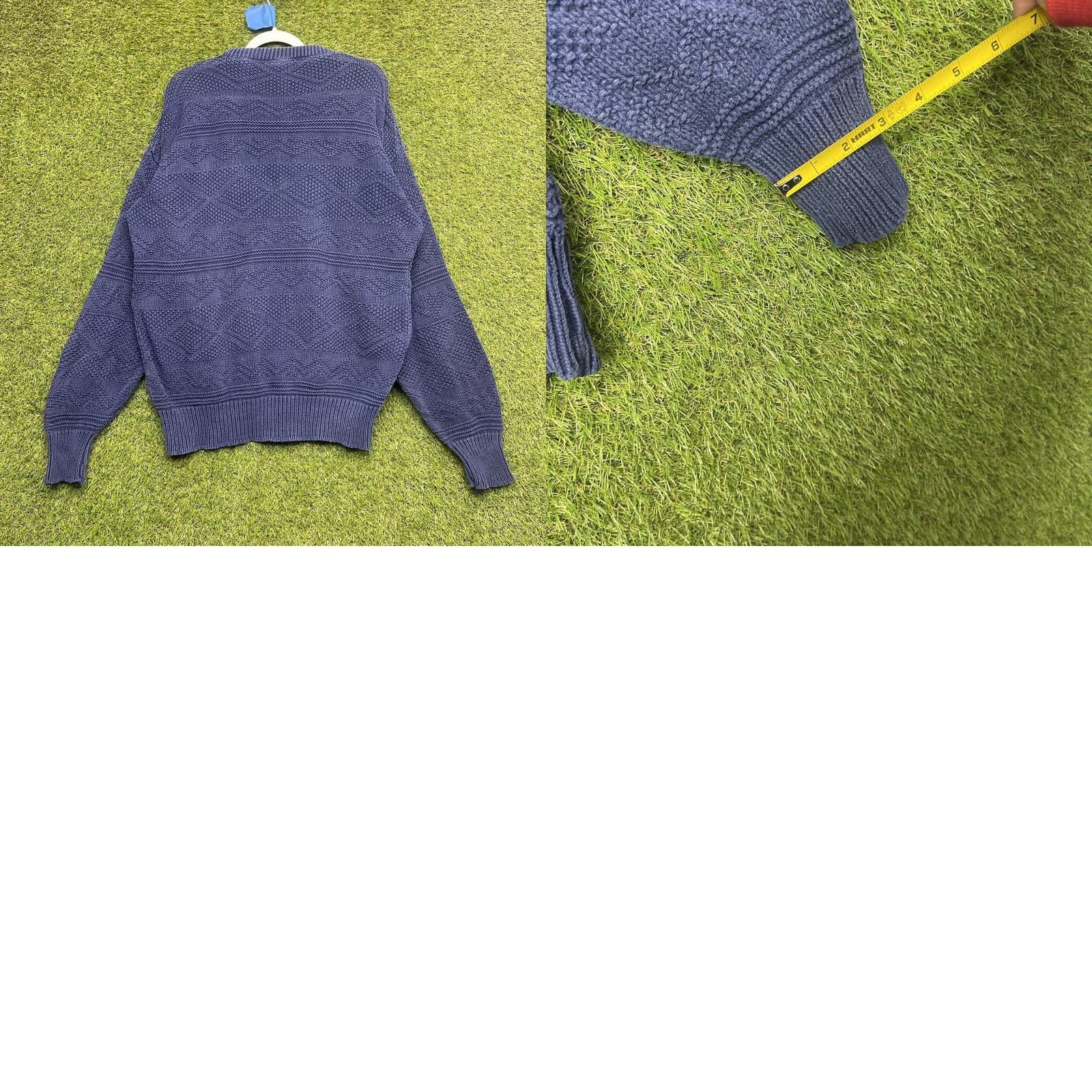 Abercrombie & Fitch Abercrombie & Fitch Sweater Mens Large Blue Cable Knit Pullover Crewneck Classic Size US L / EU 52-54 / 3 - 8 Thumbnail