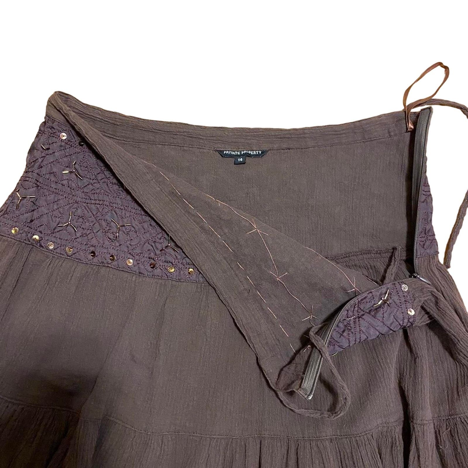 Vintage Y2k fairy full length brown skirt Size 36" / US 14 / IT 50 - 7 Thumbnail