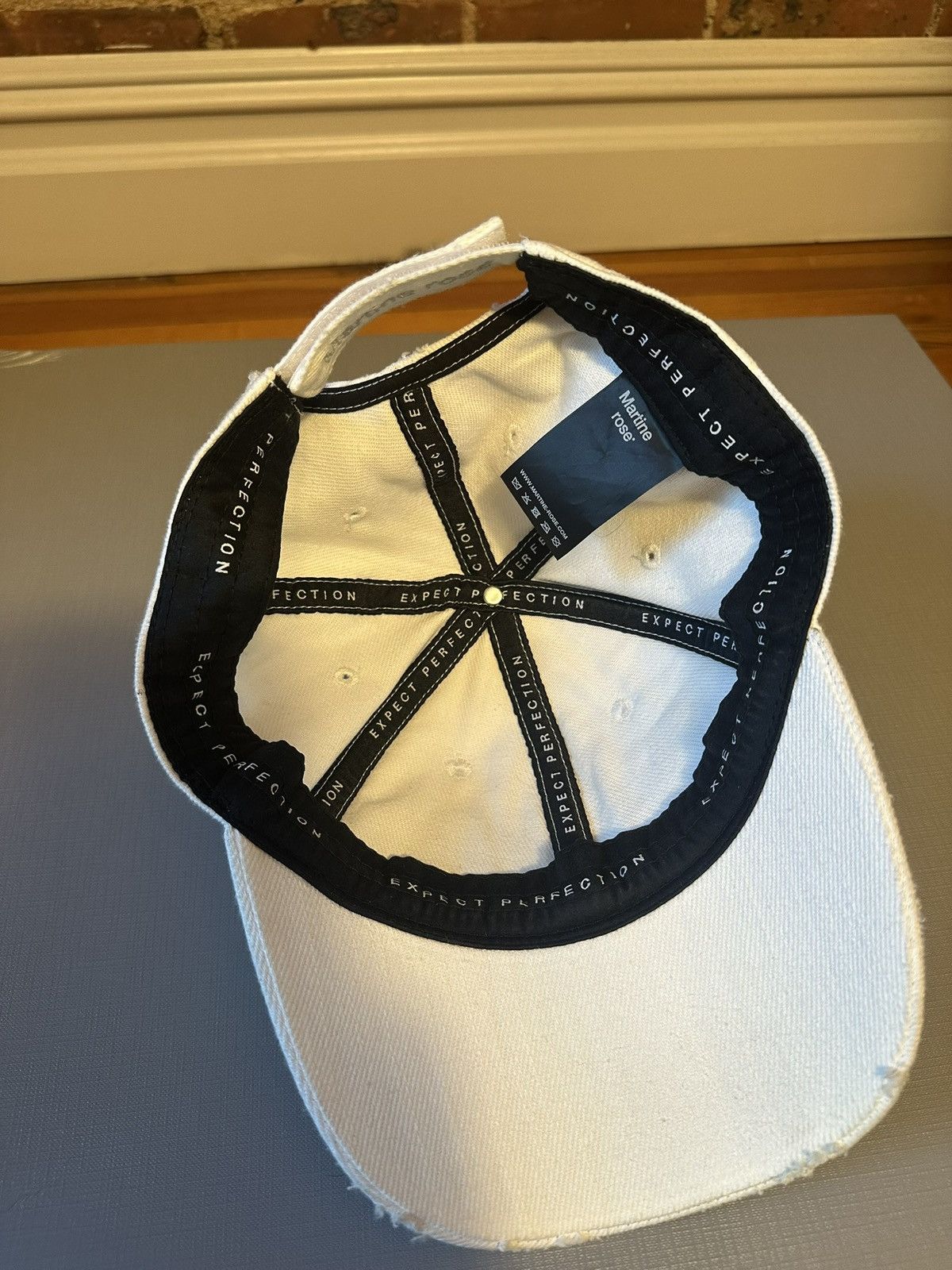 Martine Rose SS/24 Runway Studded MR Logo Distressed Hat Size ONE SIZE - 8 Thumbnail