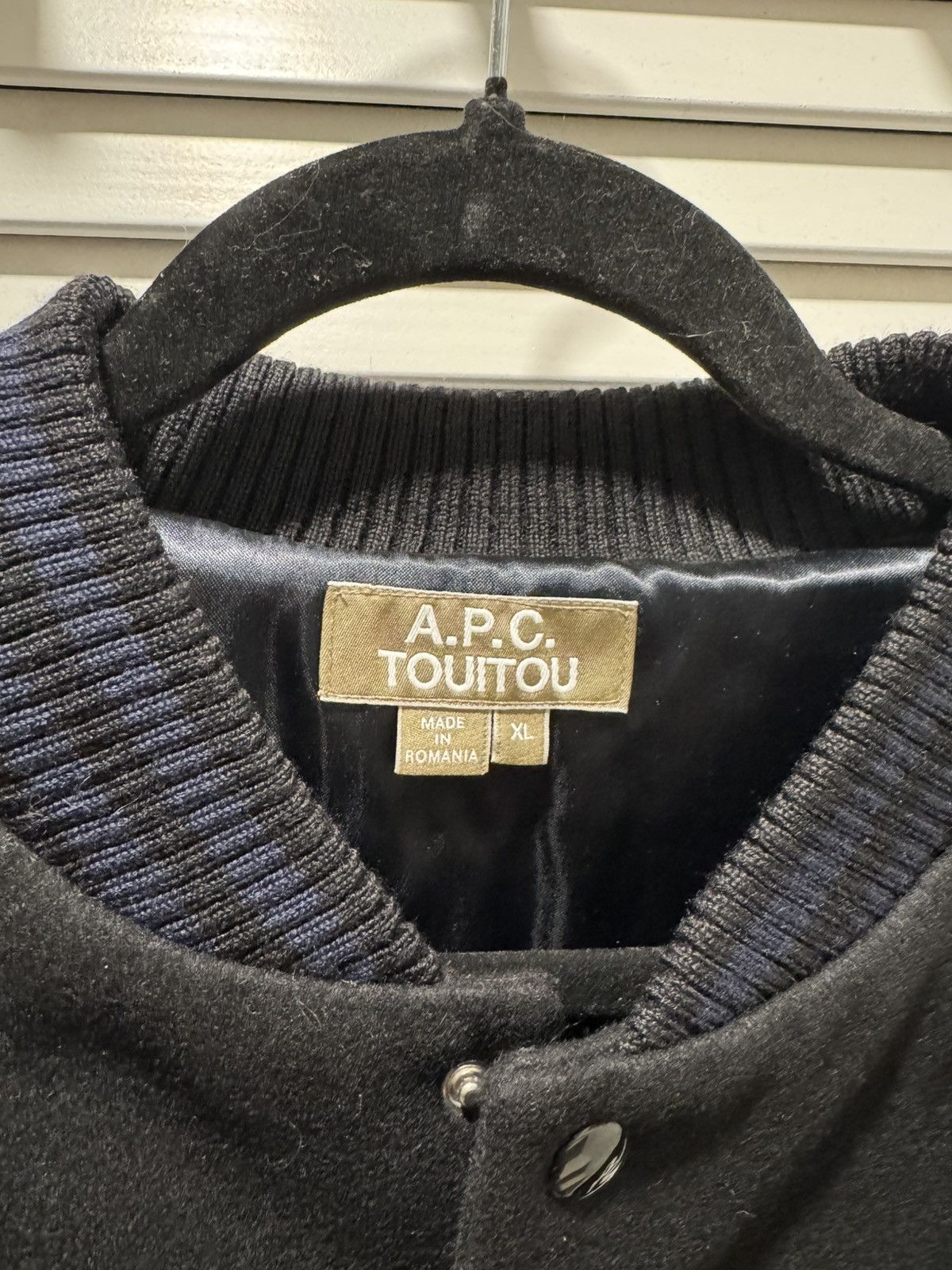 A.P.C. Jean Touitou Miss Rayon Teddy Varsity Jacket Size US XL / EU 56 / 4 - 3 Thumbnail