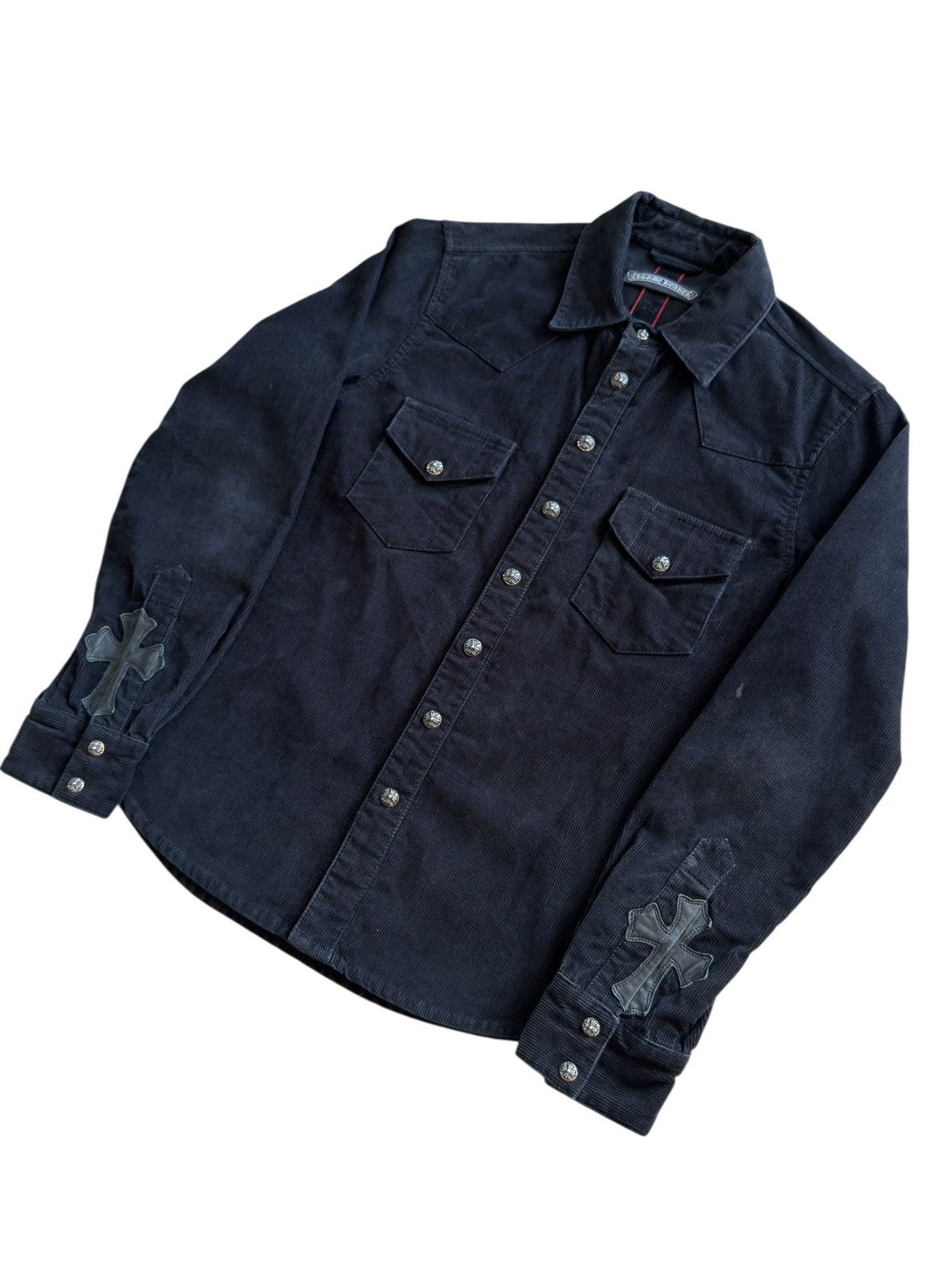 Chrome Hearts Chrome Hearts Cross Patched Corduroy Button Down Shirt Size US S / EU 44-46 / 1 - 3 Thumbnail
