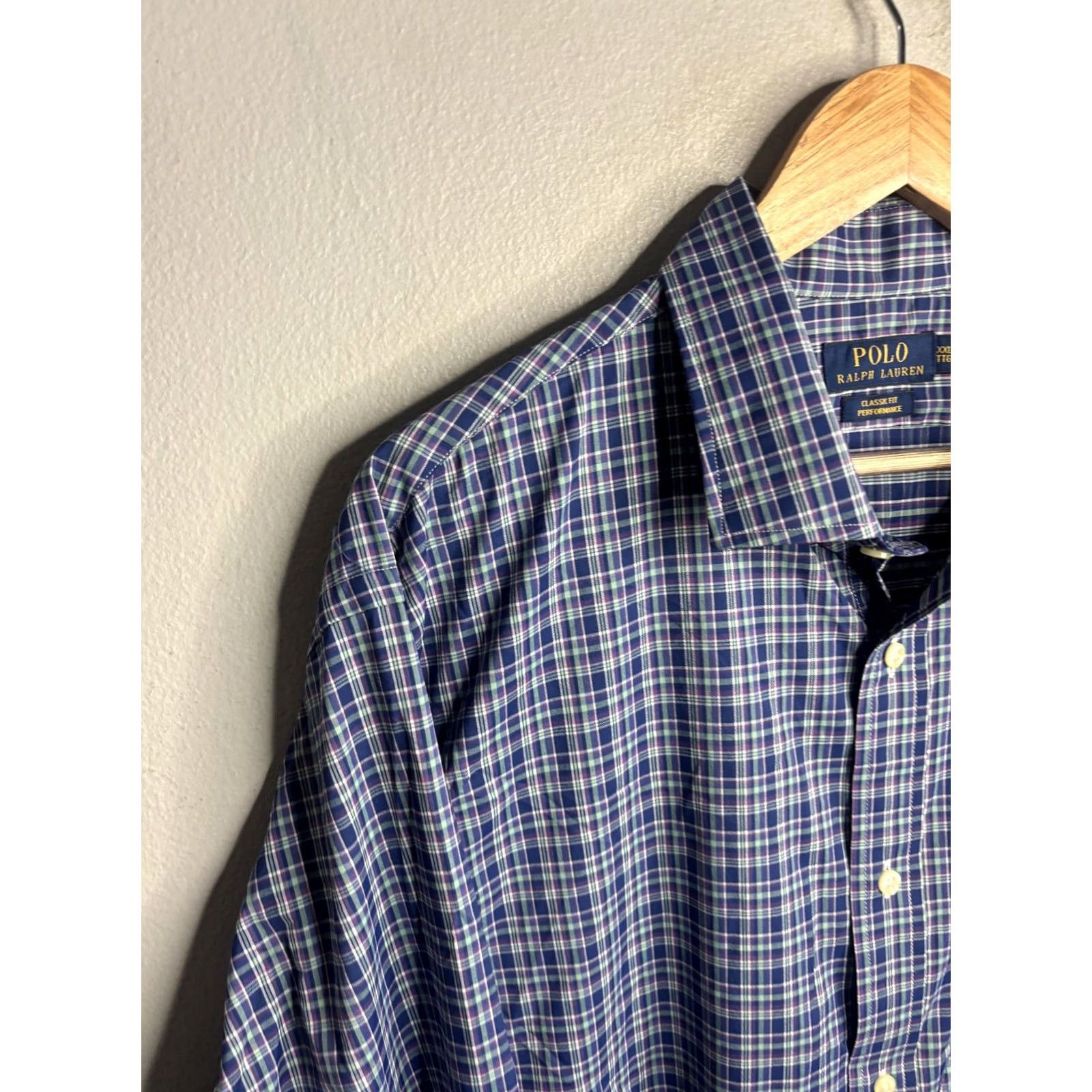 Polo Ralph Lauren Polo Ralph Lauren Mens 2XL Shirt Blue Plaid Performance Stretch Button Down Size US XXL / EU 58 / 5 - 2 Thumbnail