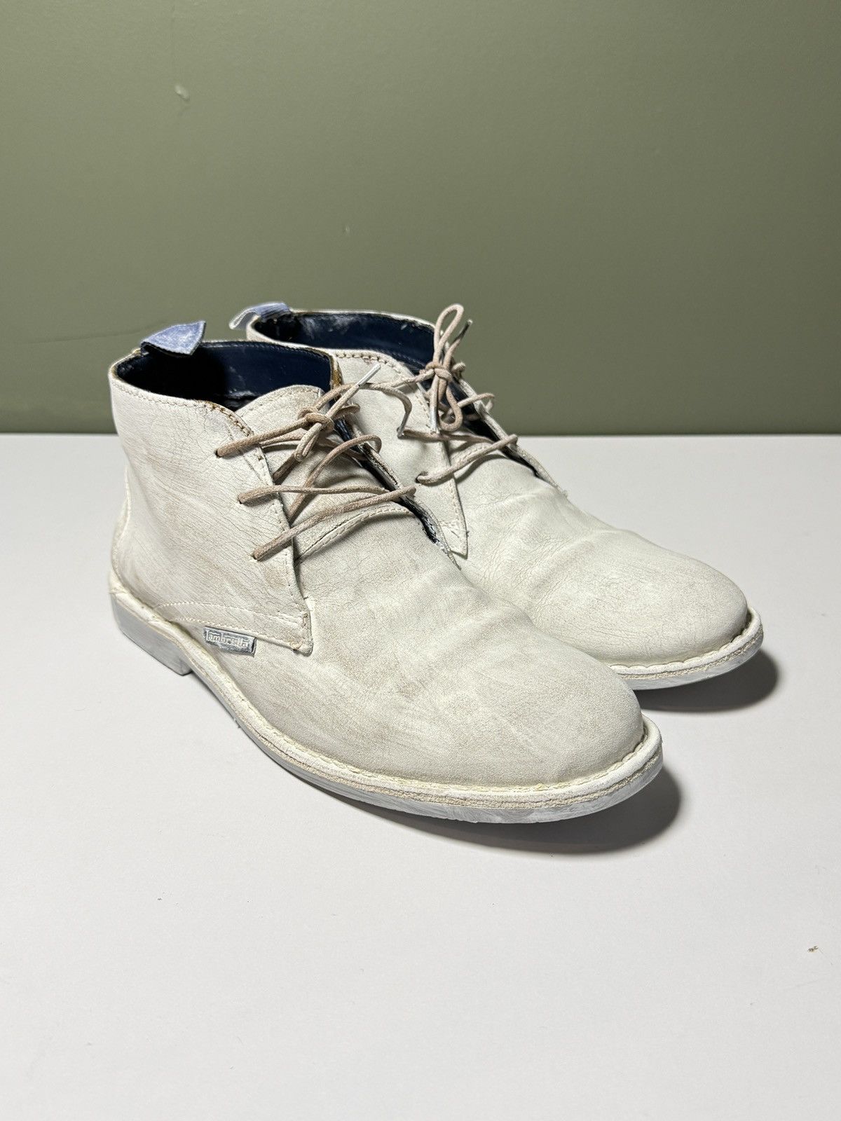 Lambretta Lambretta desert boots with a hand-painted white finish Size US 8.5 / EU 41-42 - 2 Thumbnail