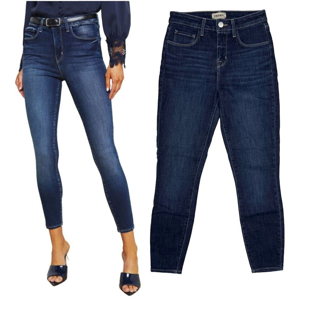 L'AGENCE L'AGENCE Margot High Rise Ankle Cropped Skinny Jeans Size 25 Size 24" / US 00 / IT 34 - 1 Thumbnail