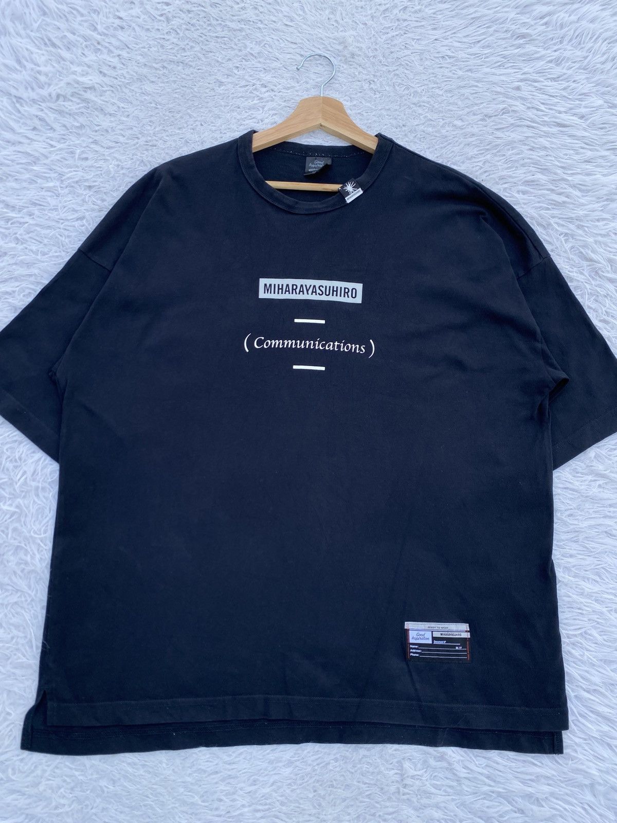 GU × Maison MIHARA YASUHIRO Rare Miharaya Suhiro (Communications) Black Tshirt Size US L / EU 52-54 / 3 - 5 Thumbnail