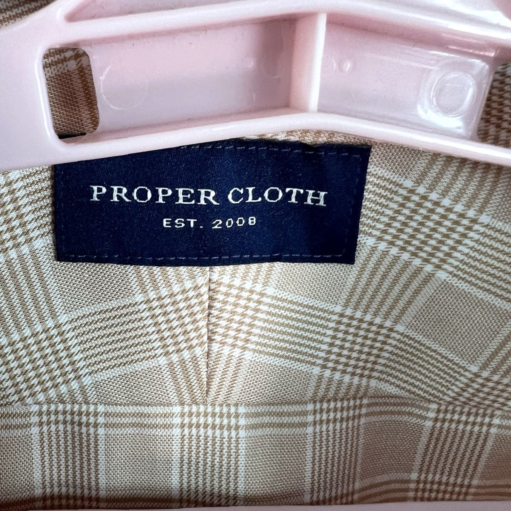 CLOT Cloth Check Button-Up Shirt Mens 21/38 4XL Beige Dress Shirt Wide Spread Collar Button-Down Casual XX Size US XXL / EU 58 / 5 - 6 Thumbnail