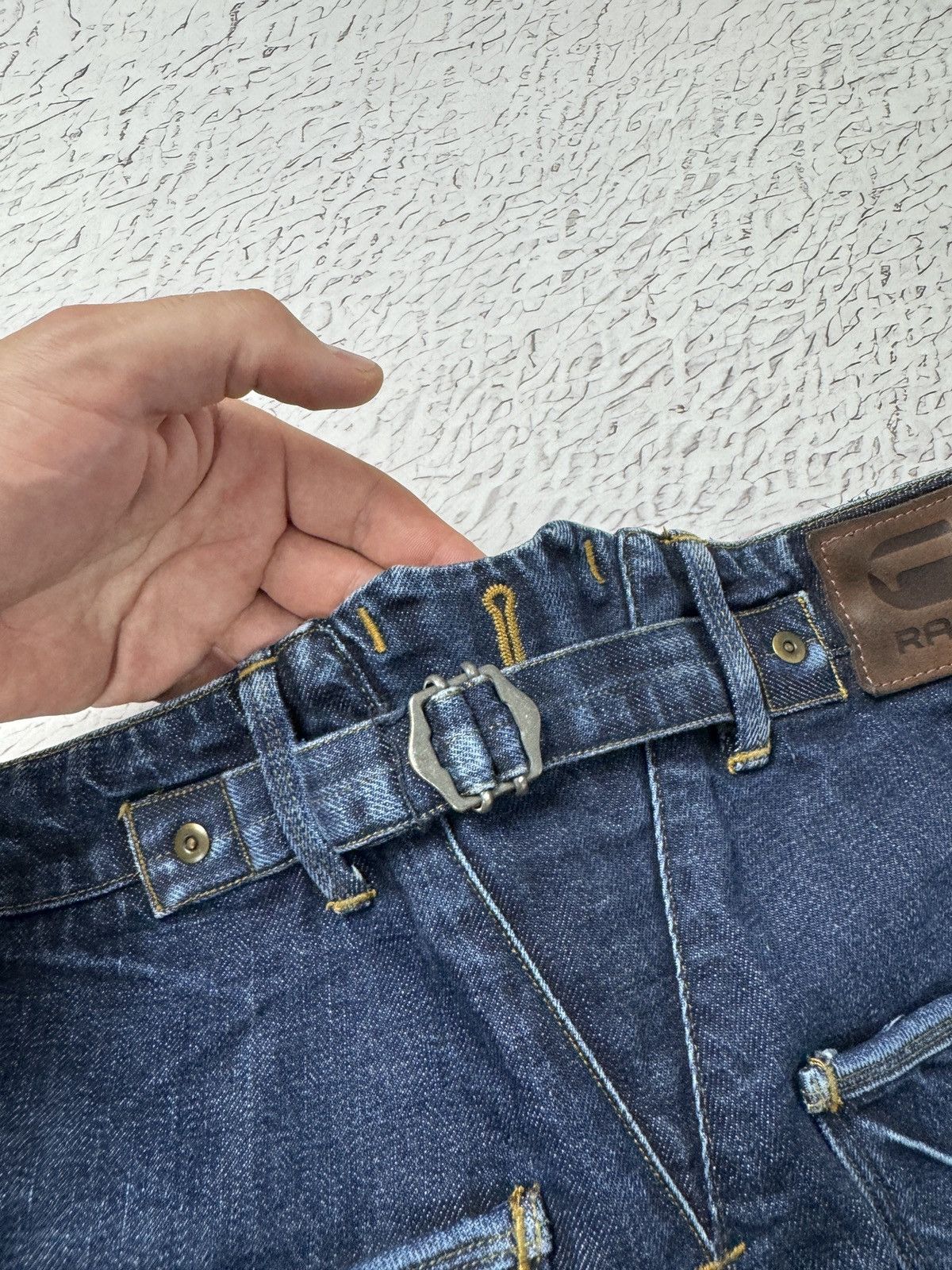 G-Star G-Star Raw KHM Loose selvedge buckle back heavy jeans Size US 34 / EU 50 - 21 Thumbnail