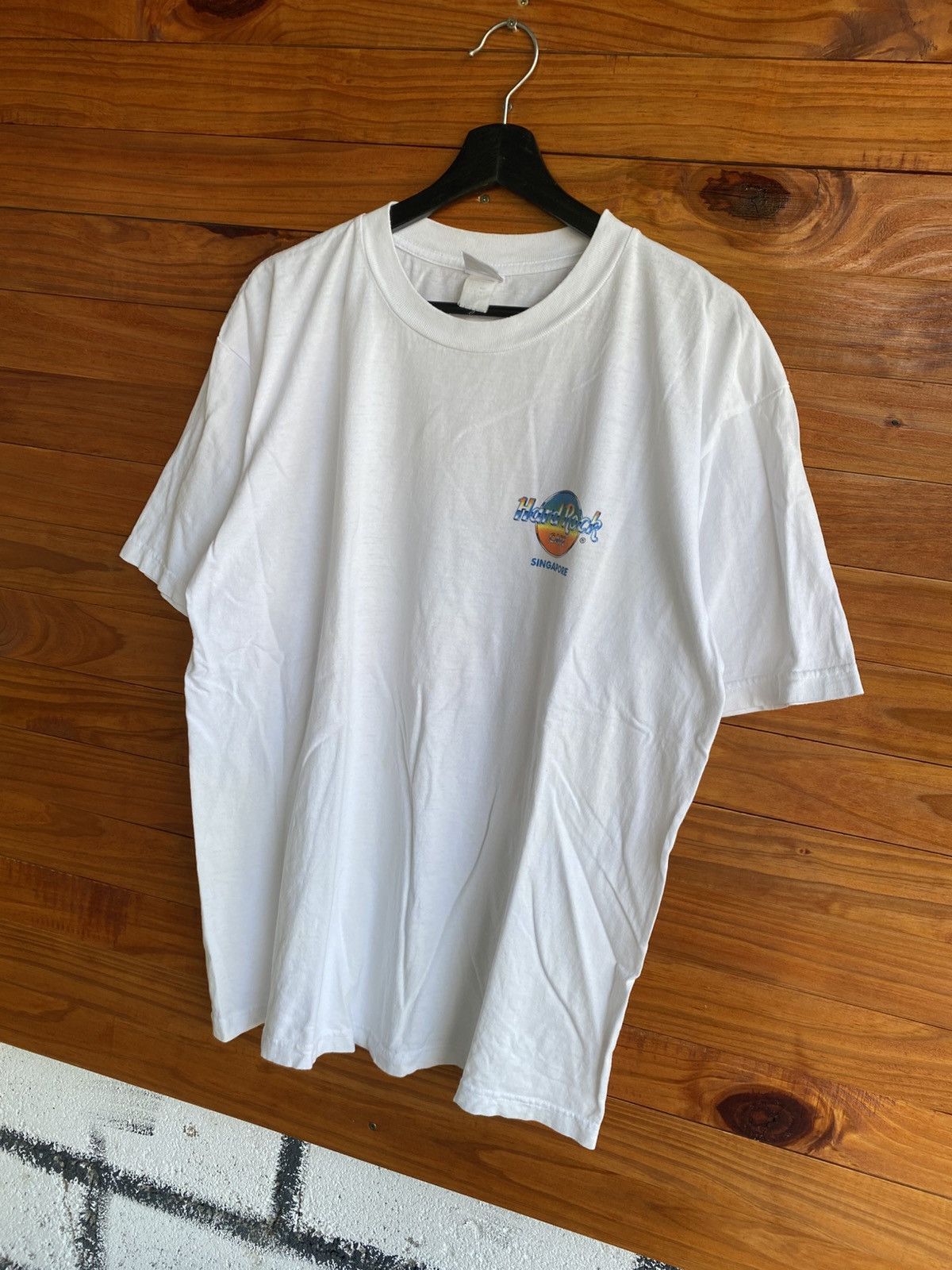 Hard Rock Cafe Vintage 90s Hard Rock Cafe Singapore T-Shirt White Flame Car Size US L / EU 52-54 / 3 - 8 Thumbnail