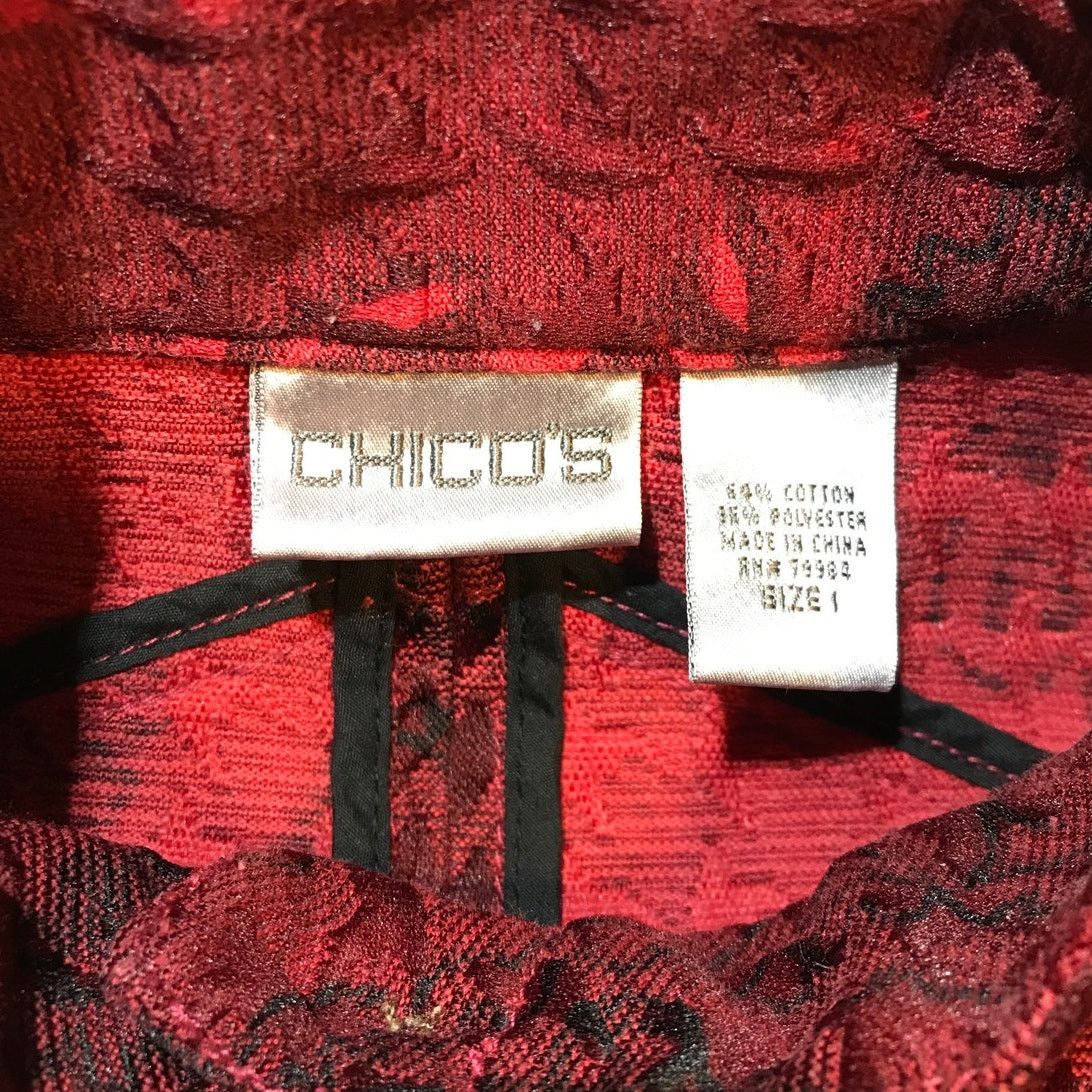 Chicos Chico’s Floral High Neck Long Sleeve Button Jacket M Size M / US 6-8 / IT 42-44 - 3 Thumbnail