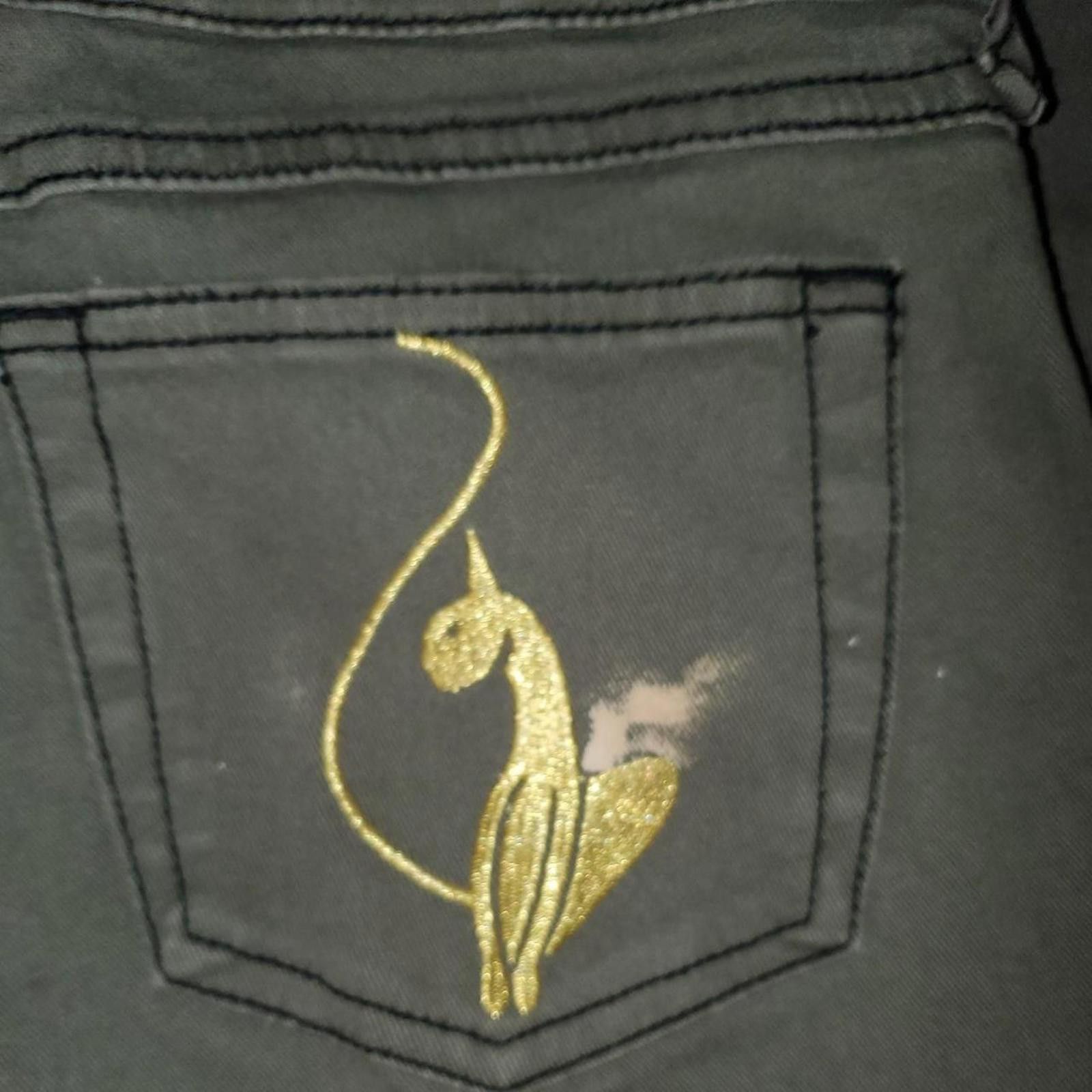 Other Baby Phat Women's Green and Gold Jeans Size 34" / US 12 / IT 48 - 4 Thumbnail