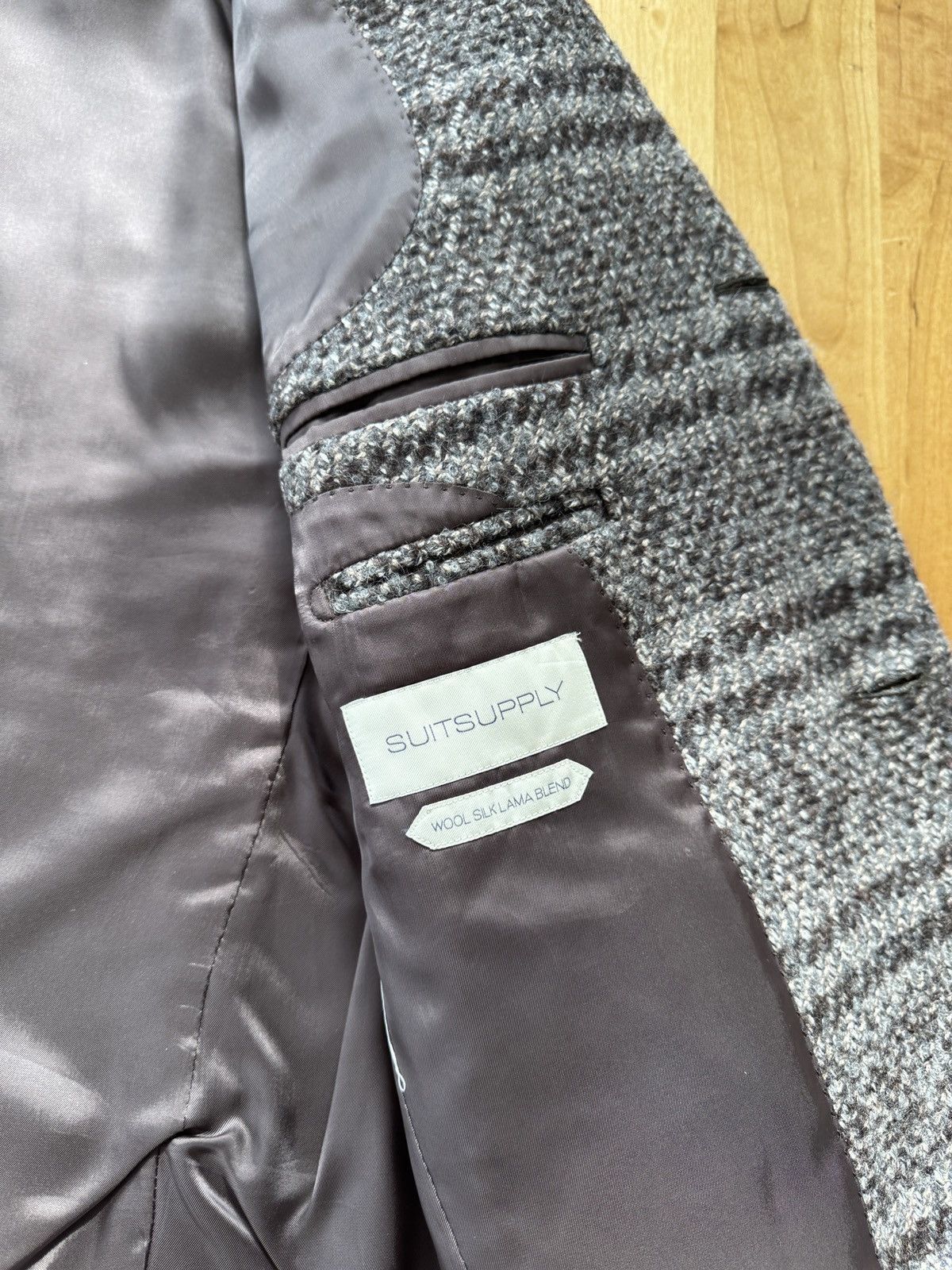Suitsupply Suitsupply 38R Brown Check Topcoat Wool Silk Lama Blend Size US M / EU 48-50 / 2 - 4 Thumbnail