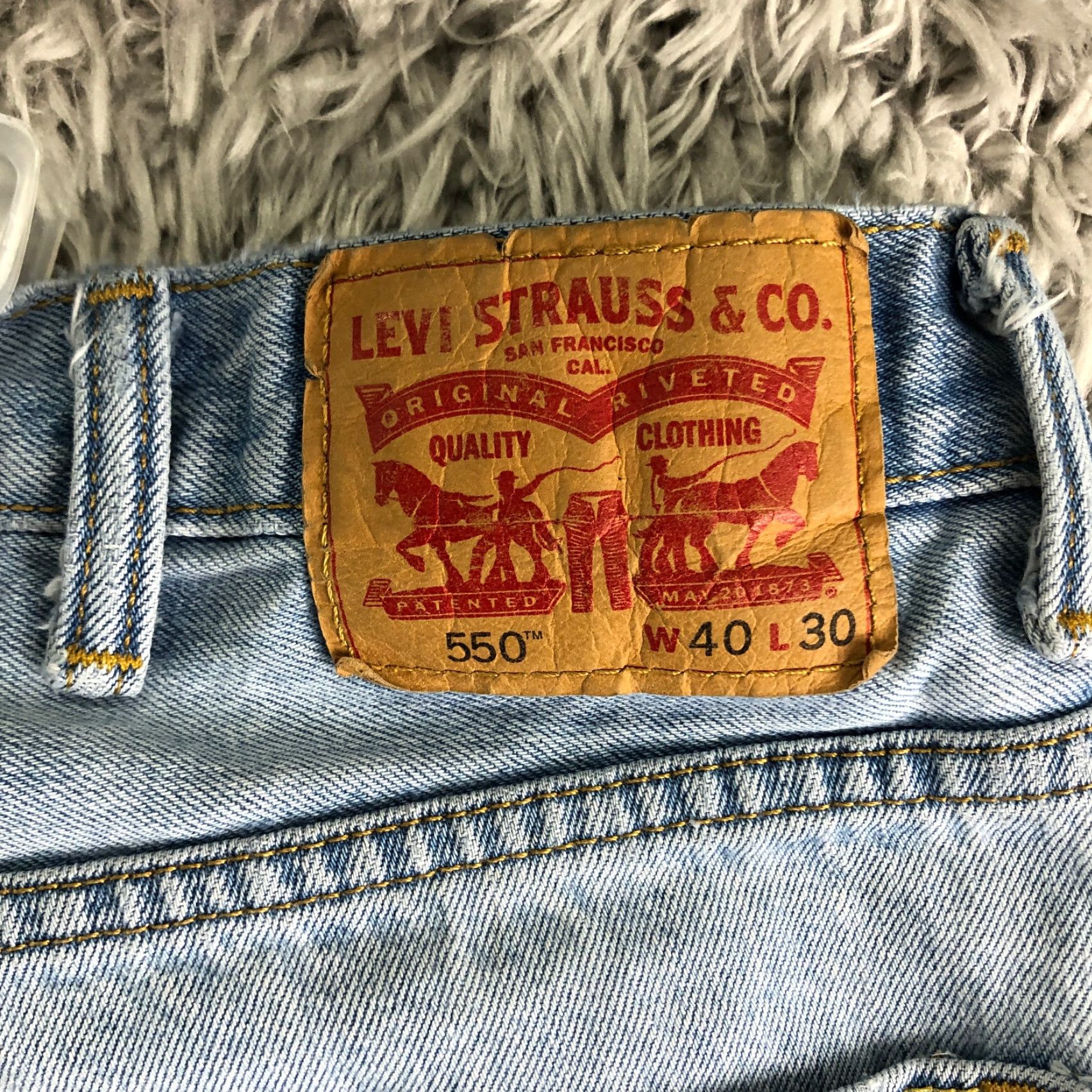 Levi's Levi's 550 Jeans Straight Denim Blue Medium Wash Mens 40x30 Mid Rise 5-Pocket Regular Inseam 30" Size US 40 / EU 56 - 7 Thumbnail
