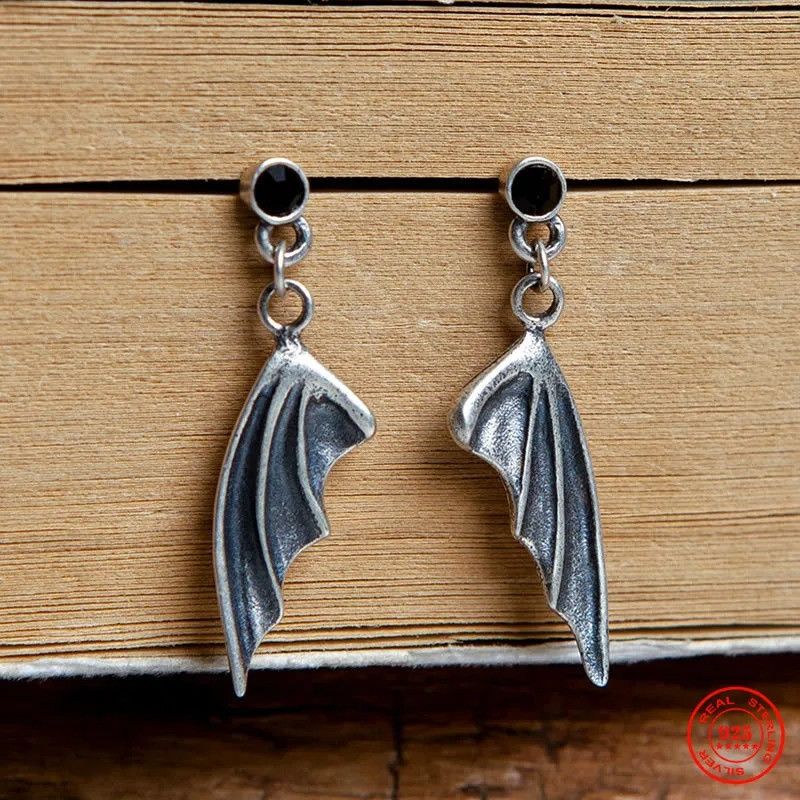 Jewelry Little Devil Wings Drop Earrings 925 Sterling Silver Gift Size ONE SIZE - 1 Thumbnail