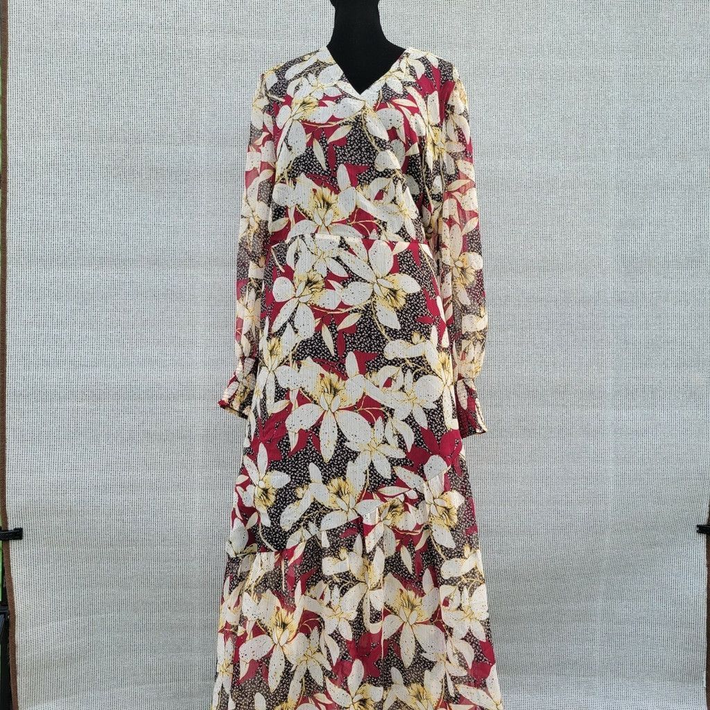 Bar III Bar III Floral Long-Sleeve Wrap V-neck Dress XX Lined NWT Size XXL / US 16-18 / IT 52-54 - 2 Thumbnail