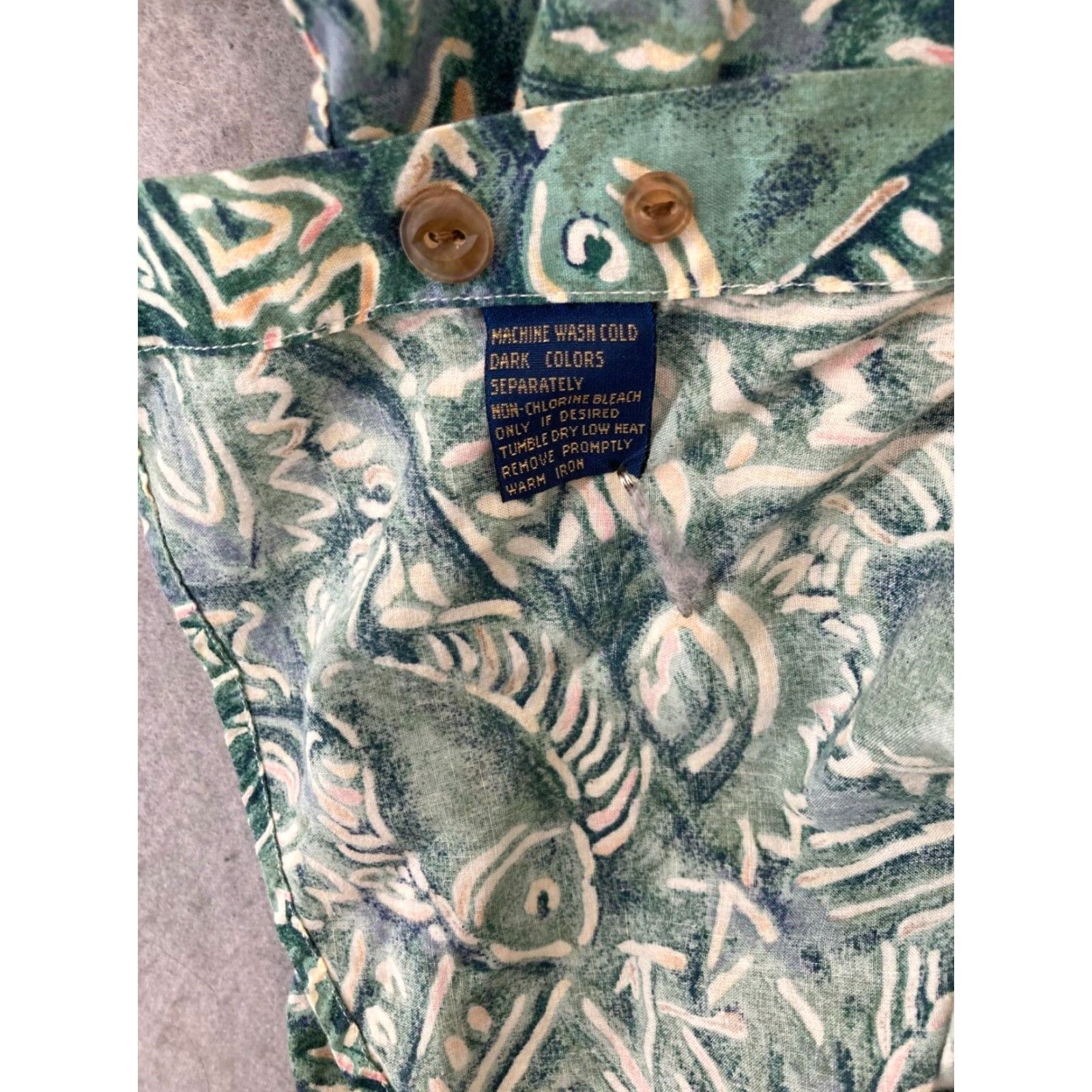 Chaps VINTAGE Chaps Ralph Lauren Green Hawaiian Fish Button-Up Shirt Large Mens Size US L / EU 52-54 / 3 - 6 Thumbnail