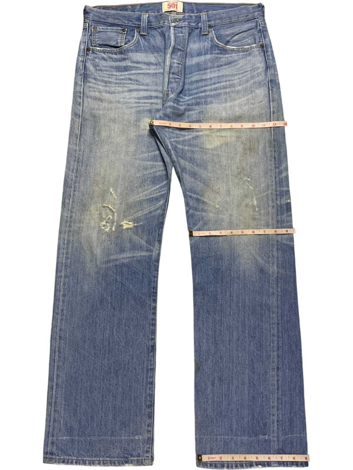 Levi's × Levi's Vintage Clothing Vintage 90s Levis 501 Faded Mud Wash Distressed Baggy Jeans Size US 36 / EU 52 - 13 Thumbnail