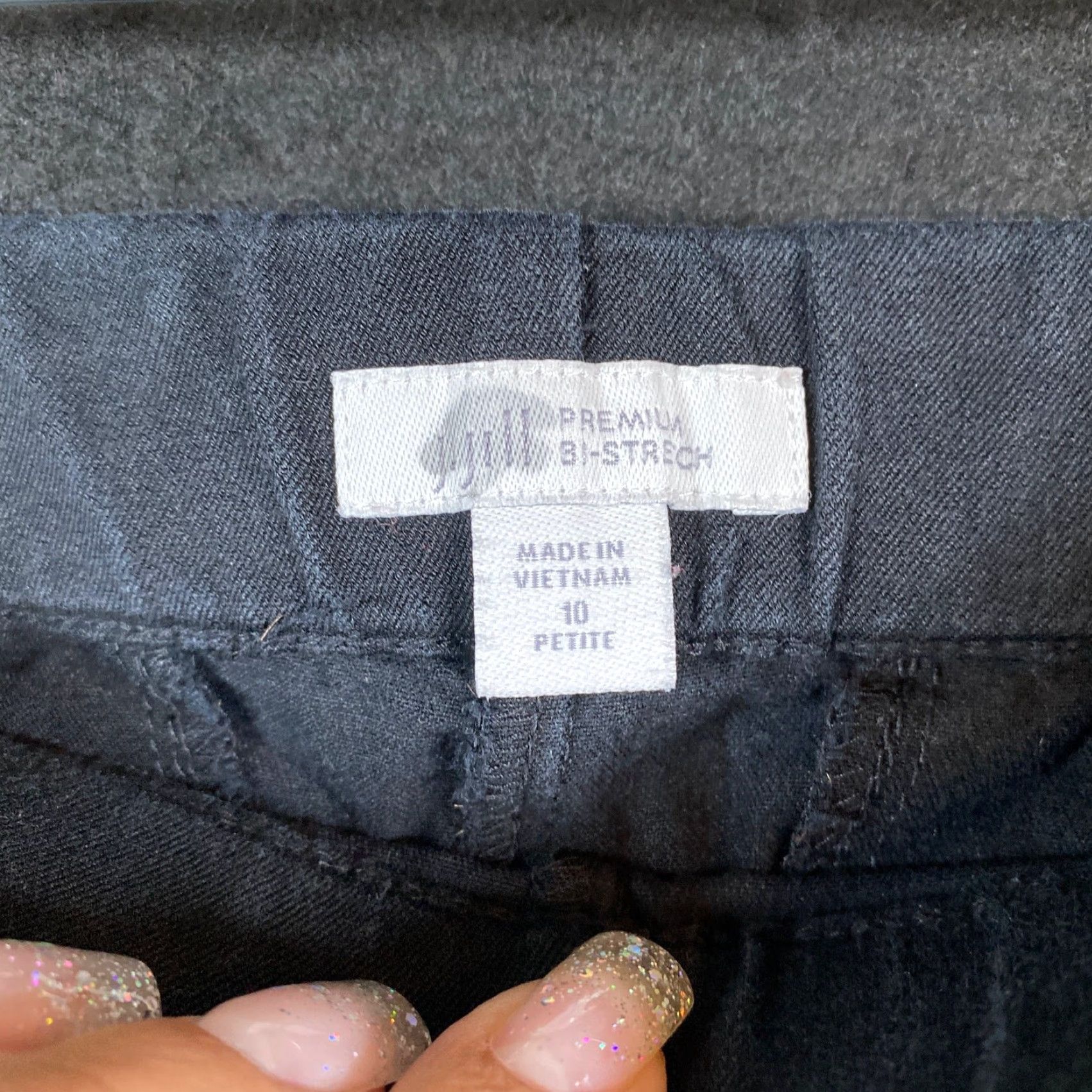 Ann Taylor J Jill Womens Pants Black Ankle Cropped Cuffed Mid Rise Premium Bi-Stretch 10P Size 30" / US 8 / IT 44 - 4 Thumbnail
