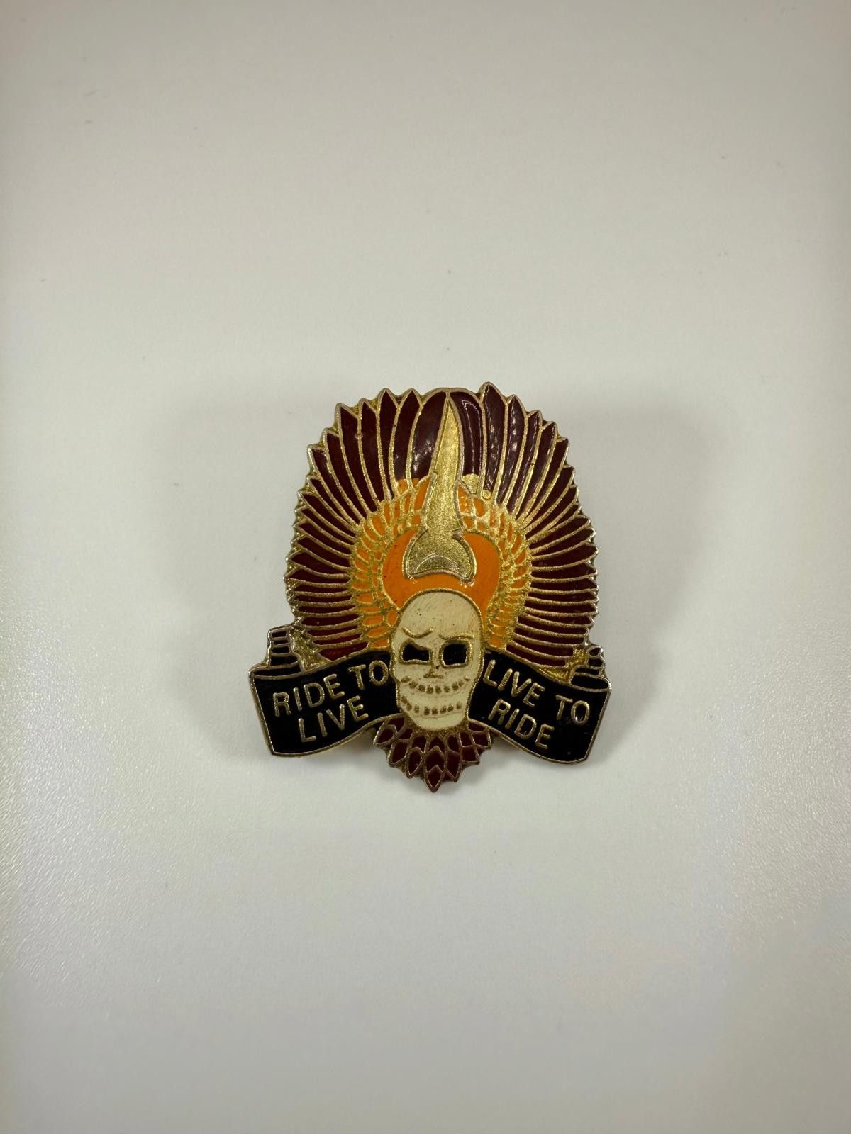 Other 90's Ride To Live Live To Ride Skull Pin Size ONE SIZE - 1 Thumbnail