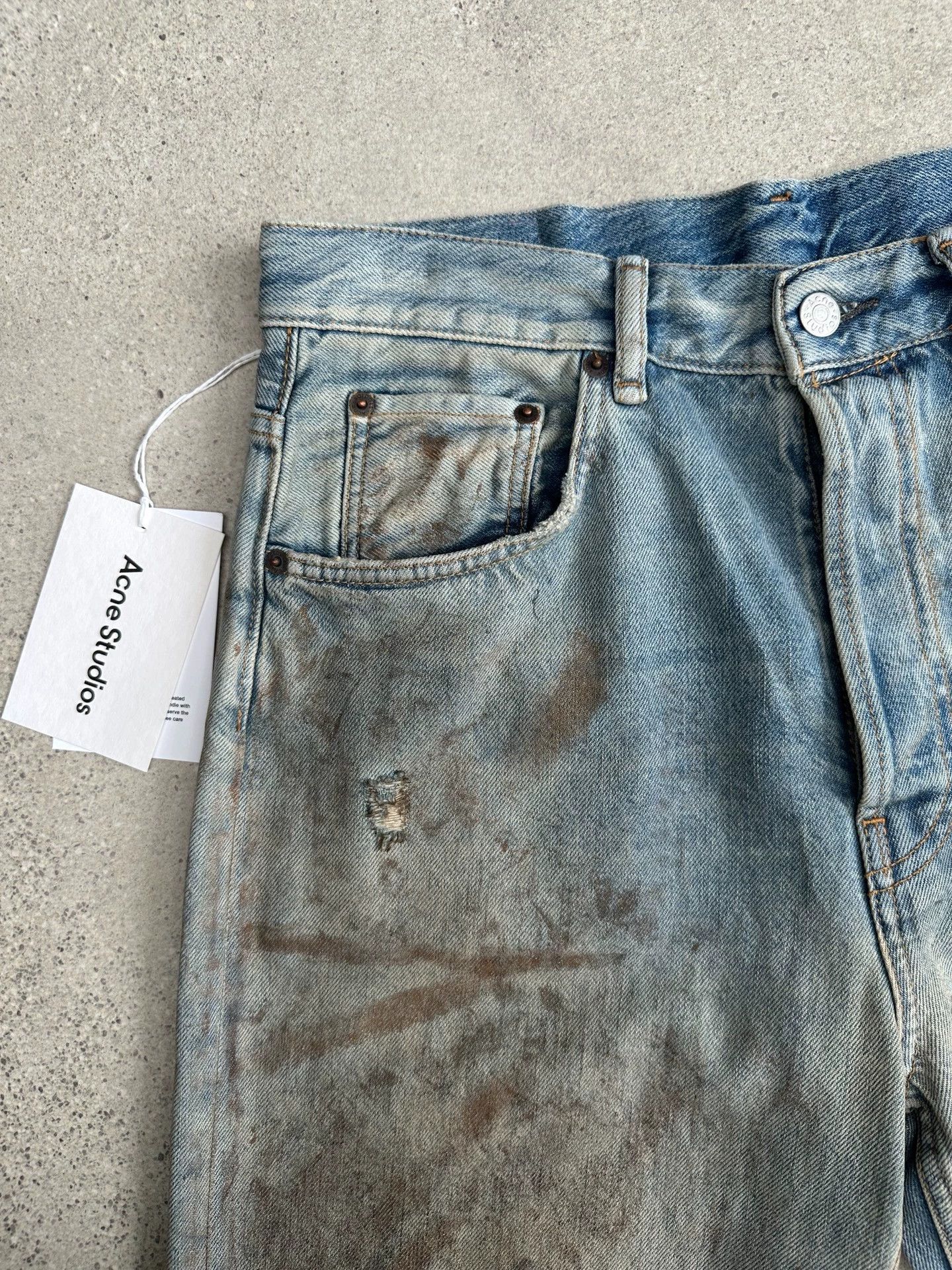 Acne Studios Acne Studios Mud-Dyed Distressed Wide Jeans 31/32 Size US 31 - 3 Thumbnail