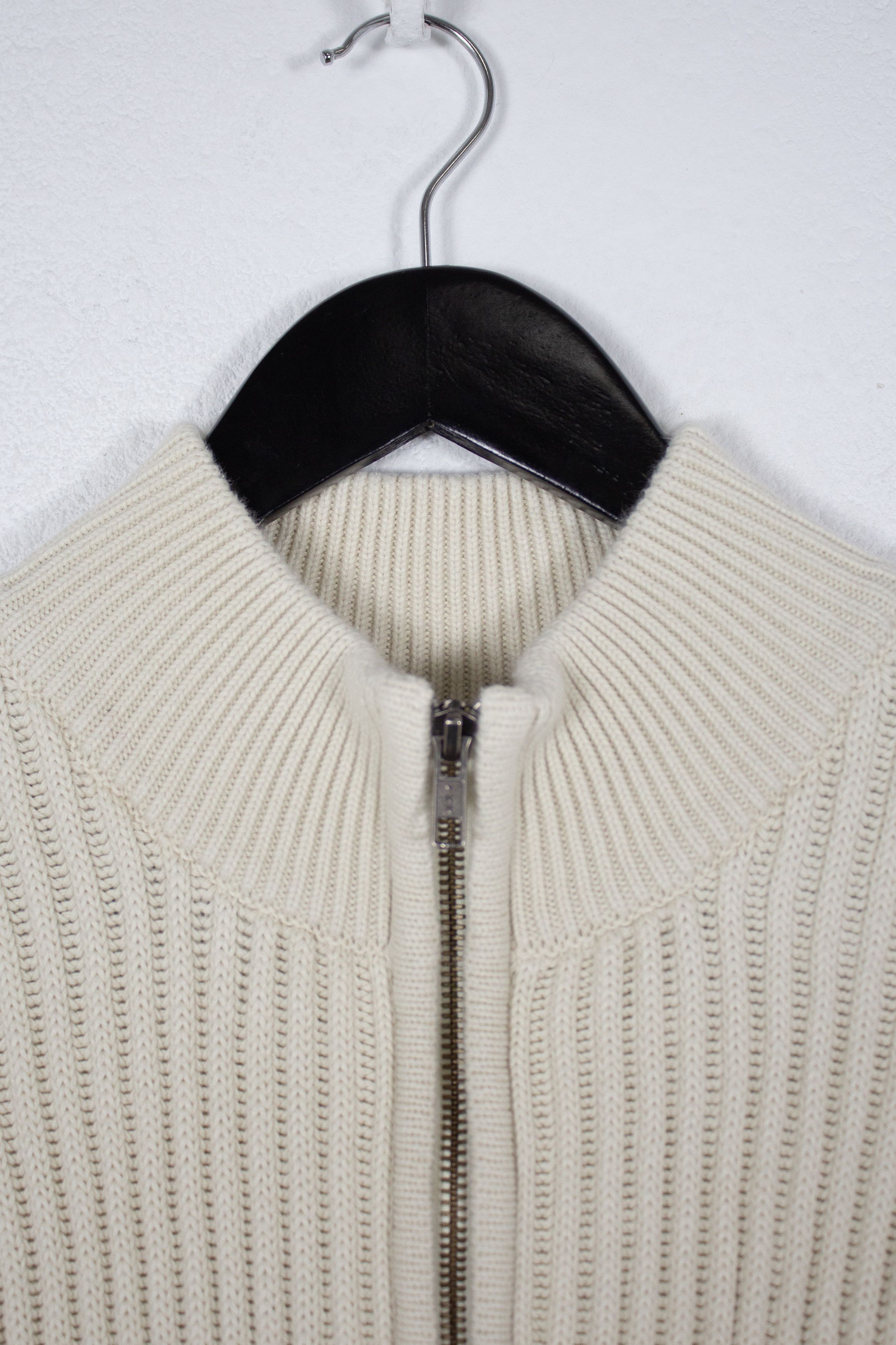 Designer × L.L. Bean × Vintage Vintage L. L. Bean Beige Zip Ribbed Sweater 90s NZ Size US L / EU 52-54 / 3 - 2 Thumbnail