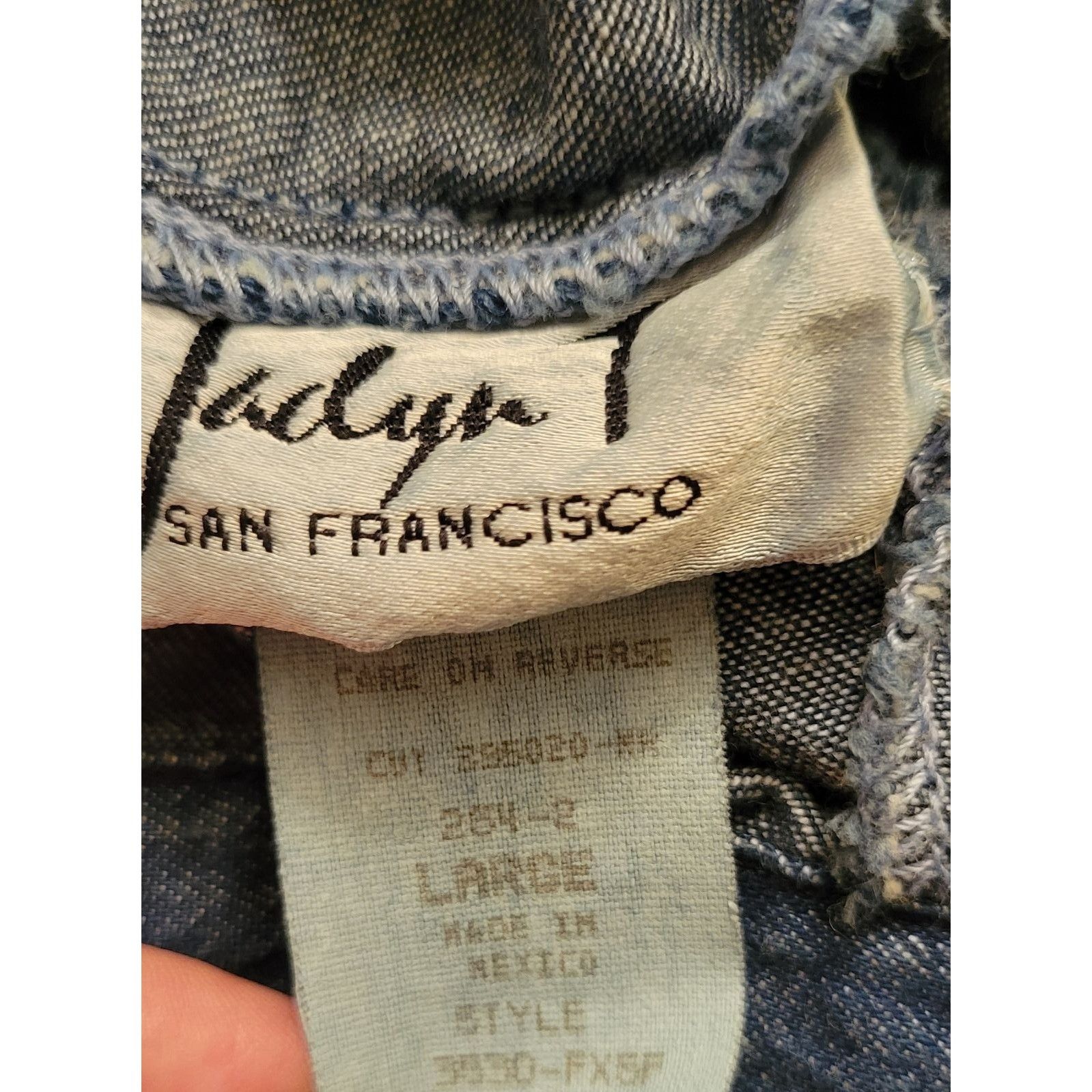 Vintage Vintage Jaclyn T Jean Denim Button Down Skirt L Cotton Modes Size 29" - 5 Thumbnail