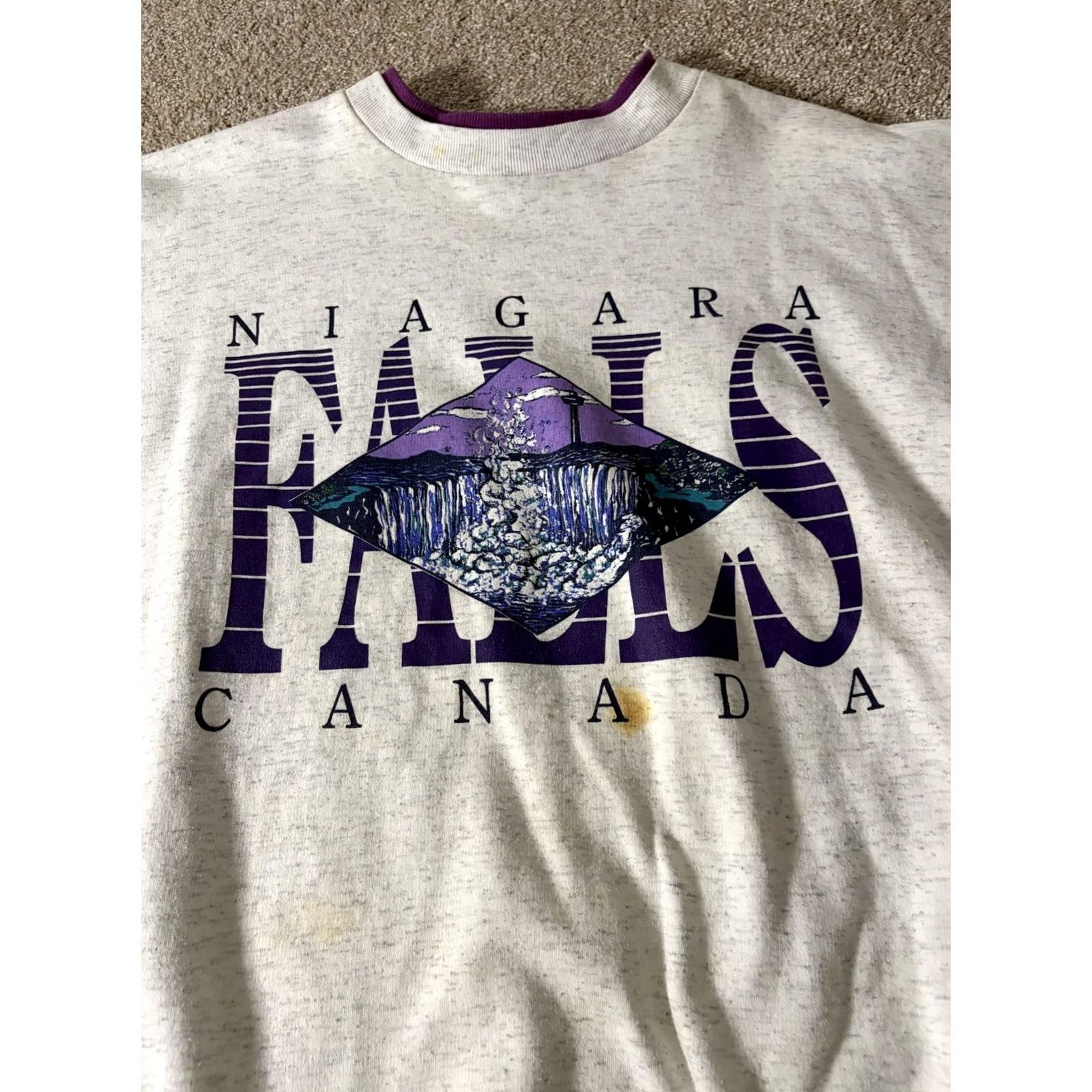 Vintage VINTAGE Niagara Falls Sweatshirt Mens XL Gray Graphic Canada Fleece Crewneck Size US XL / EU 56 / 4 - 5 Thumbnail