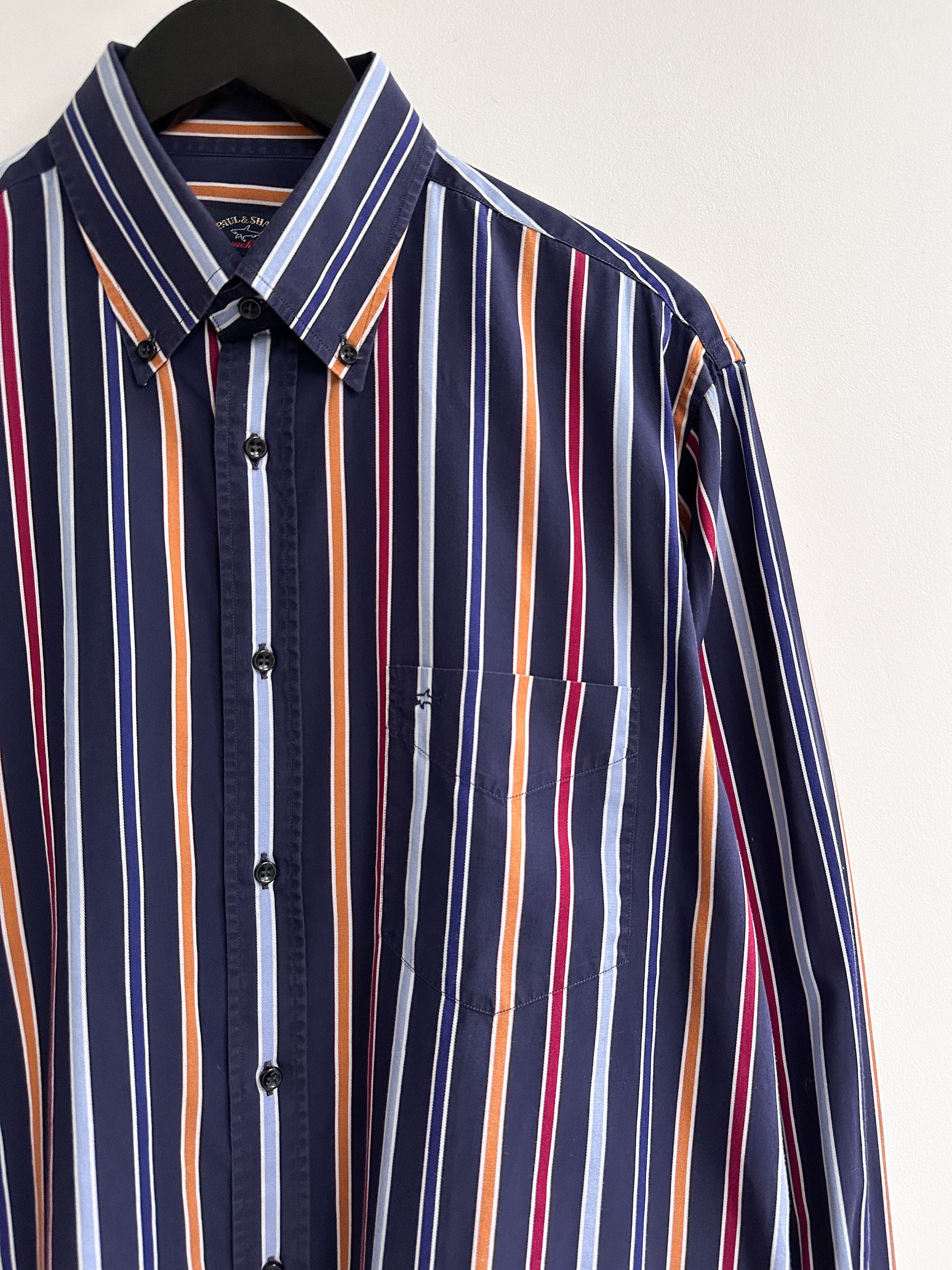 Paul & Shark Vintage Paul & Shark Striped Shirt Size US XL / EU 56 / 4 - 3 Thumbnail