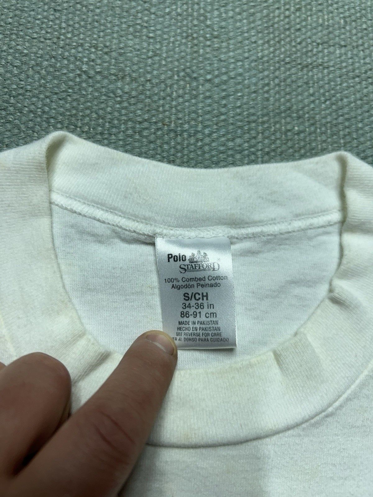 Vintage Vtg 90s Stafford blank white t shirt cotton soft JCP small Size US S / EU 44-46 / 1 - 3 Thumbnail