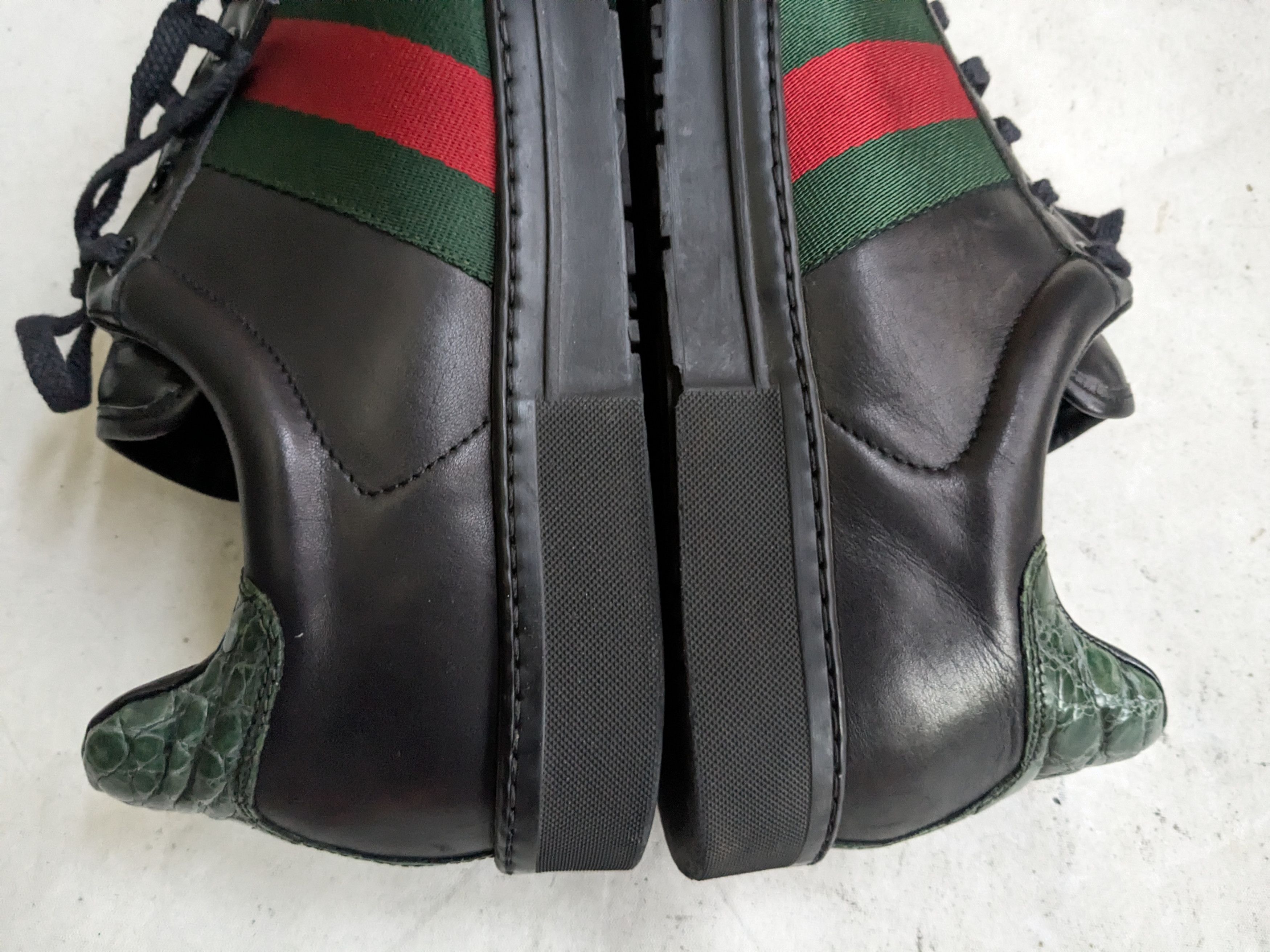 Gucci Gucci Ace Sneakers 9 Black Leather Low Tops Size US 9 / EU 42 - 8 Thumbnail
