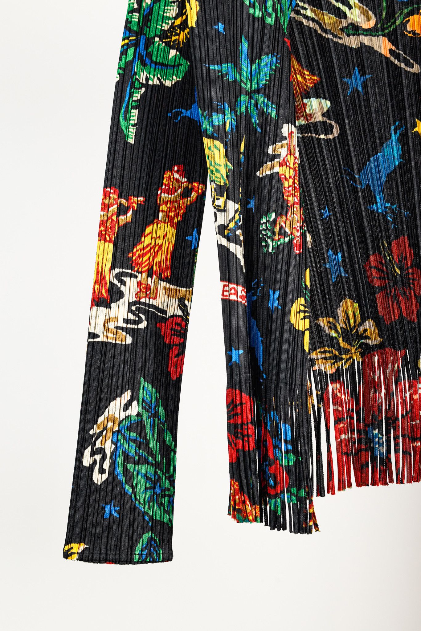 Pleats Please Issey Miyake Pleats Please Issey Miyake Hawaii Motif Fringe-Hem Cardigan Size XL / US 12-14 / IT 48-50 - 5 Thumbnail
