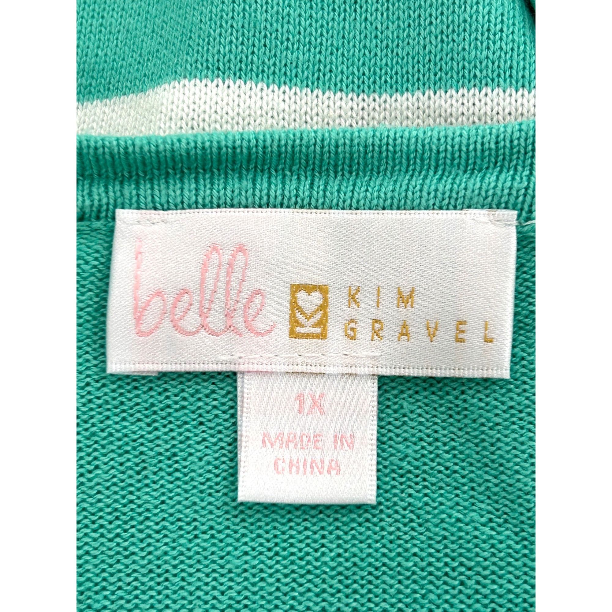 Other Belle Kim Gravel Tunic Top 1X Green Pink Yellow White Stripe Size XL / US 12-14 / IT 48-50 - 4 Thumbnail