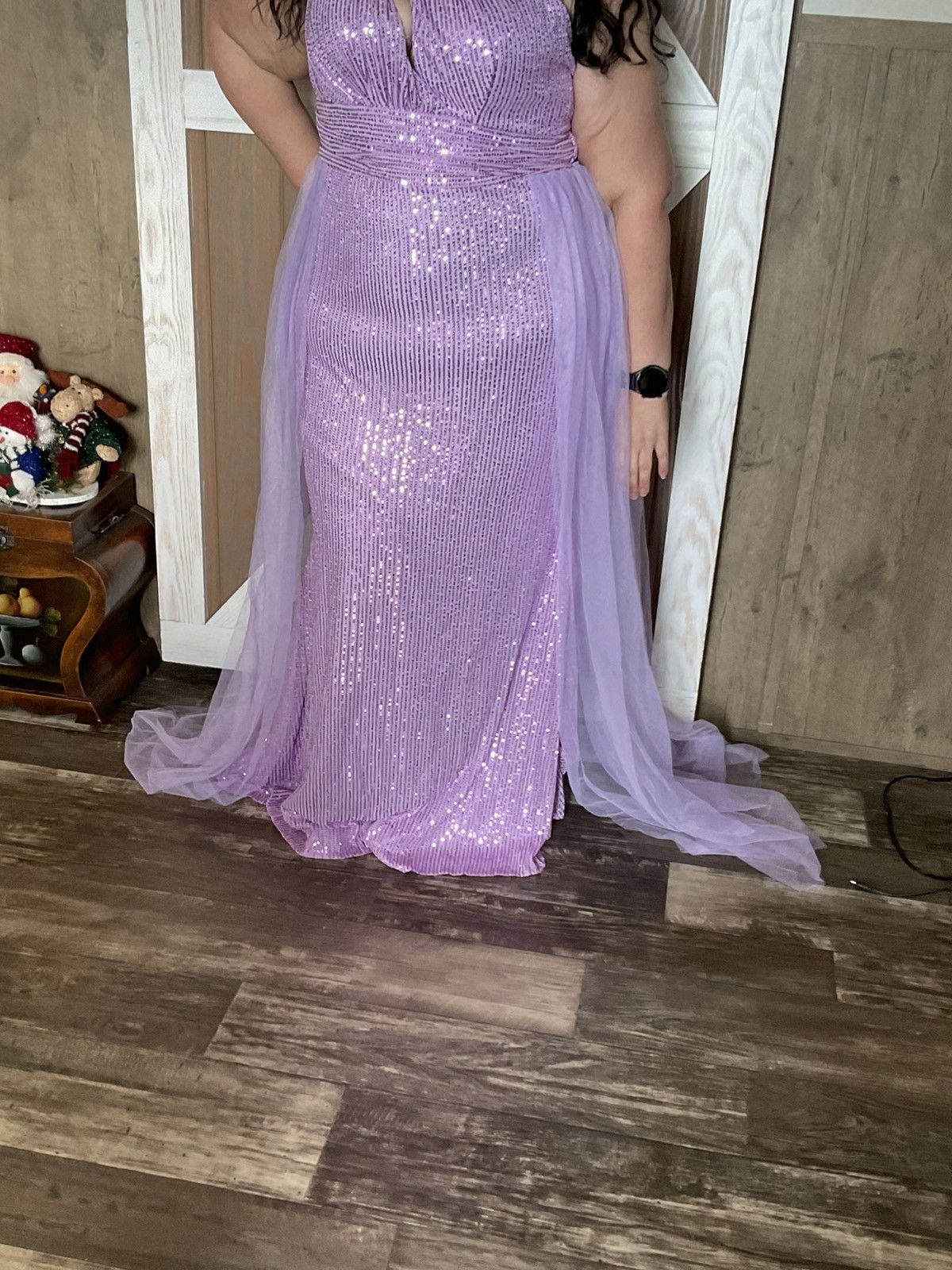 Other Elegant purple one shoulder evening gown w/ mesh overly Size 3XL / US 20-22 - 2 Thumbnail