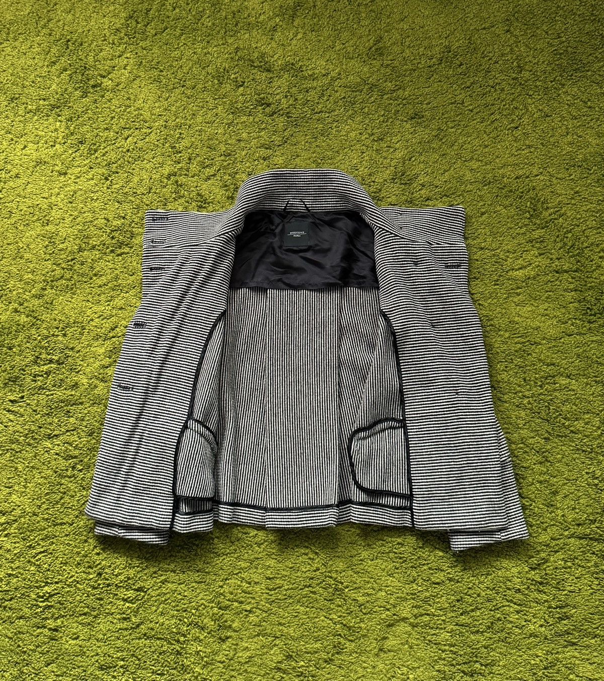 Designer × Max Mara × Weekend Max Mara Max Mara Weekend striped wool coat jacket Size L / US 10 / IT 46 - 2 Thumbnail