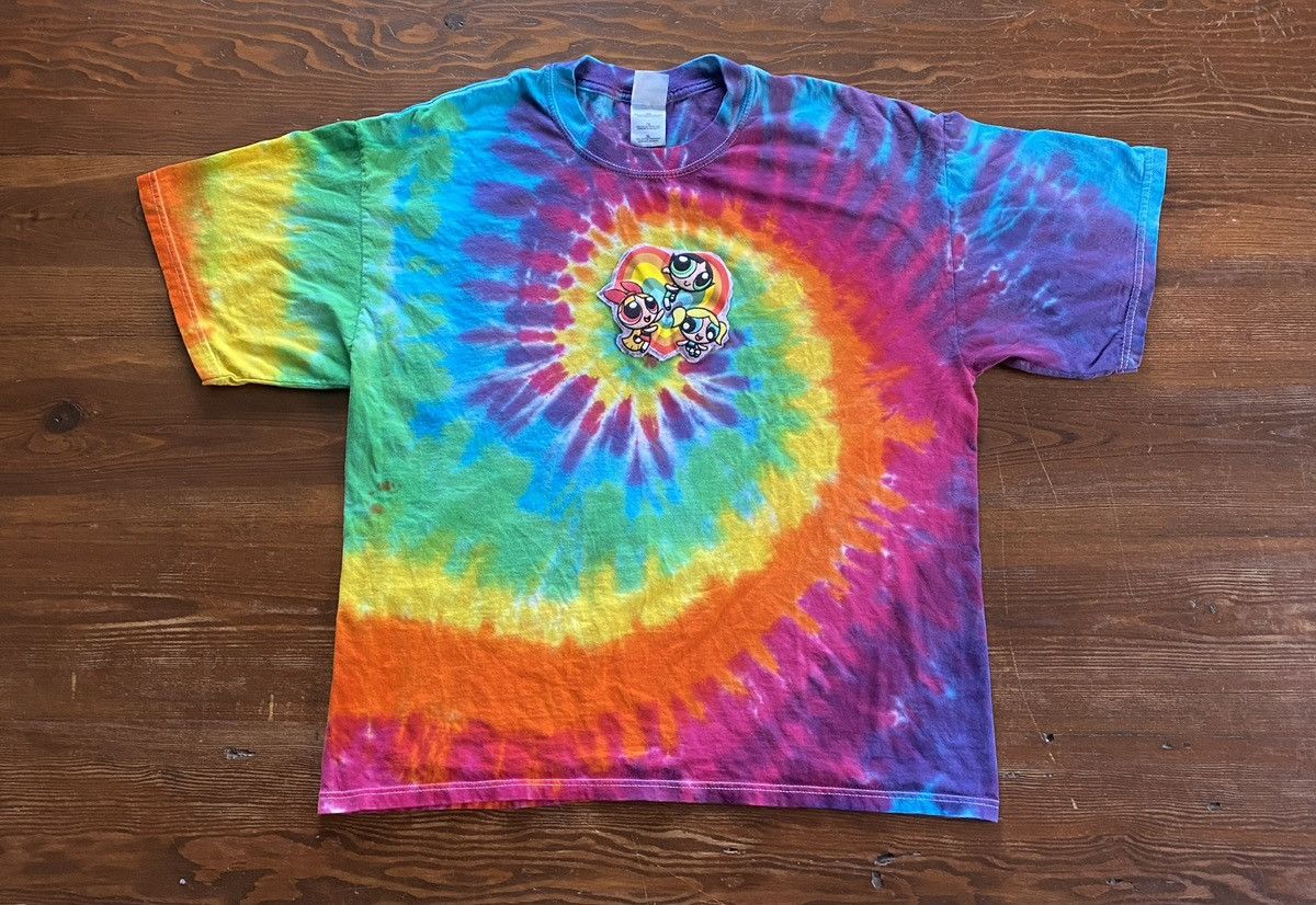Cartoon Network Vintage Y2K Power Puff Girls Patch Tie Dye Tee Size US XL / EU 56 / 4 - 2 Thumbnail