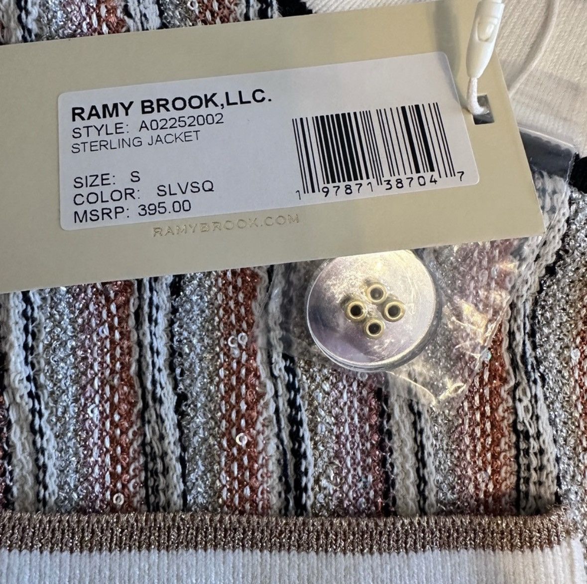 Ramy Brook NWT Ramy Brook Sterling sequined knit short-sleeve jacket S Size S / US 4 / IT 40 - 6 Thumbnail