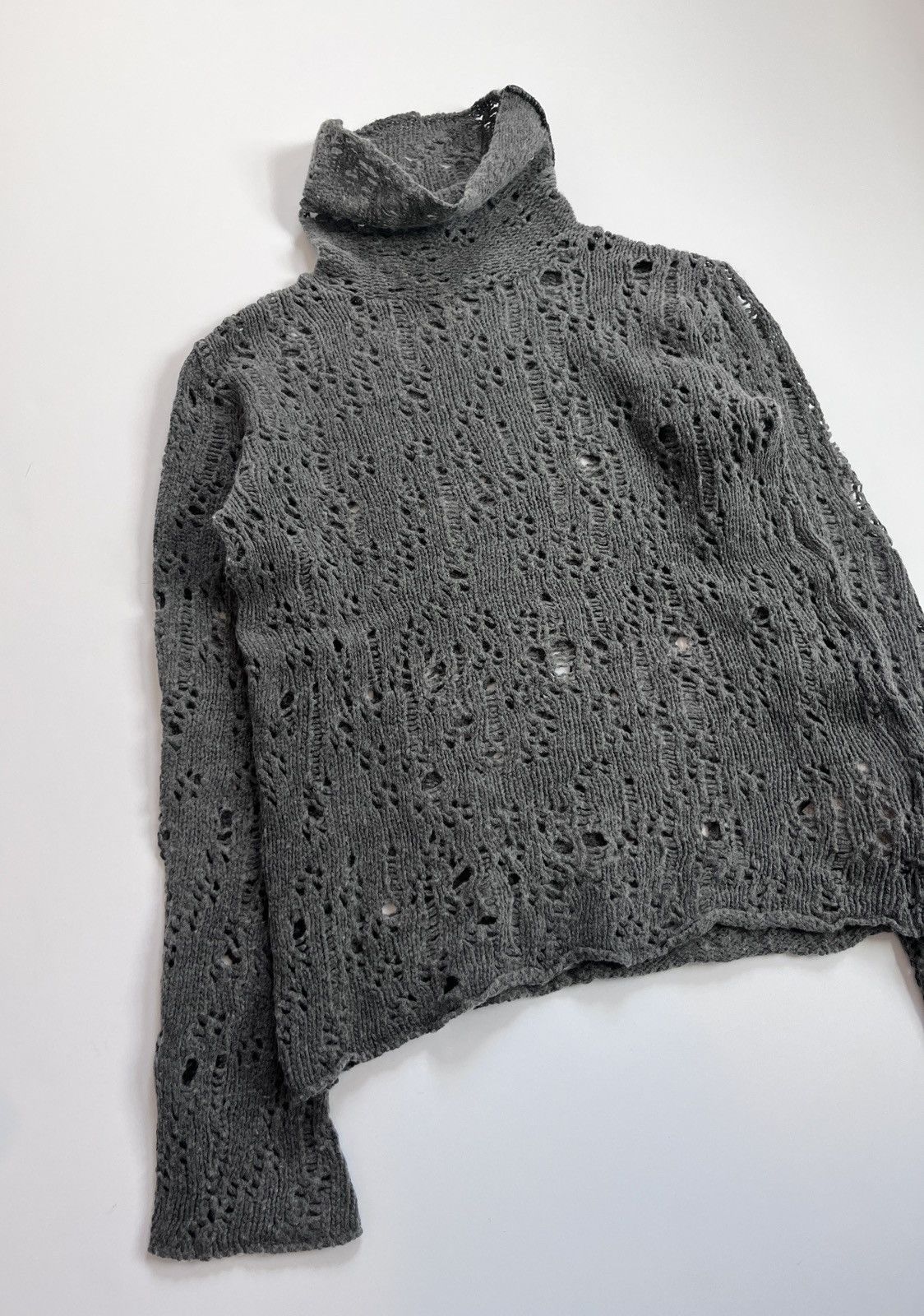 Comme des Garcons × Junya Watanabe Junya Watanabe AW02’ high neck distressed grunge knit Size US M / EU 48-50 / 2 - 10 Thumbnail