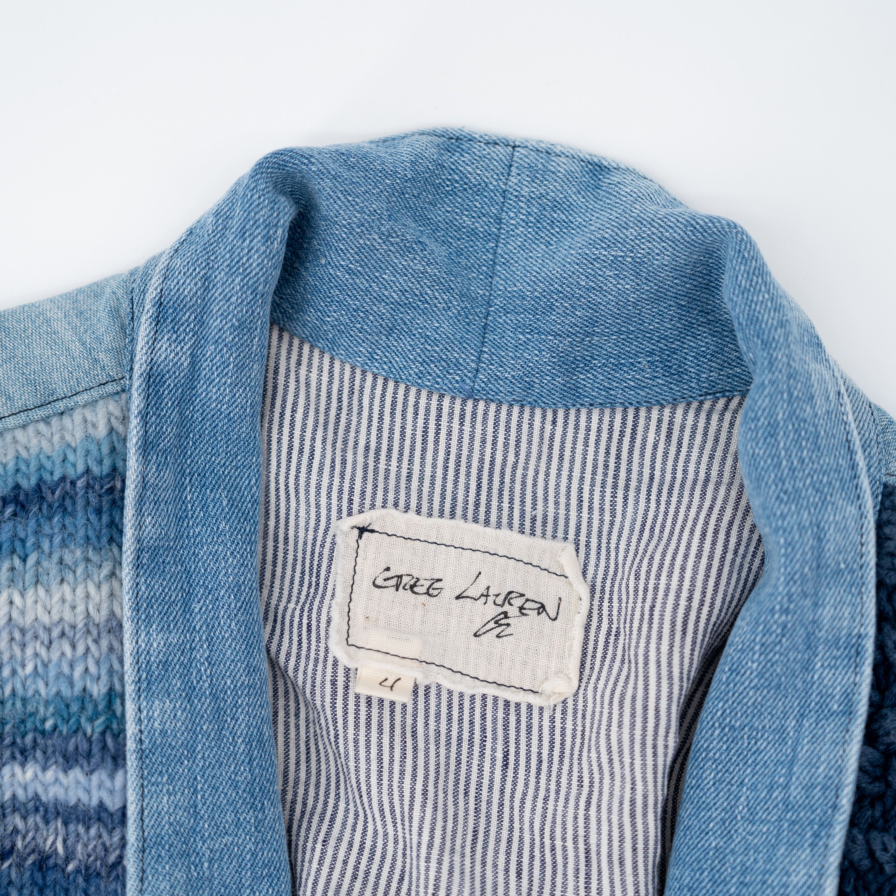 Greg Lauren size 4 - Greg Lauren Mixed Blues GL1 cropped jacket denim Size US XL / EU 56 / 4 - 8 Thumbnail