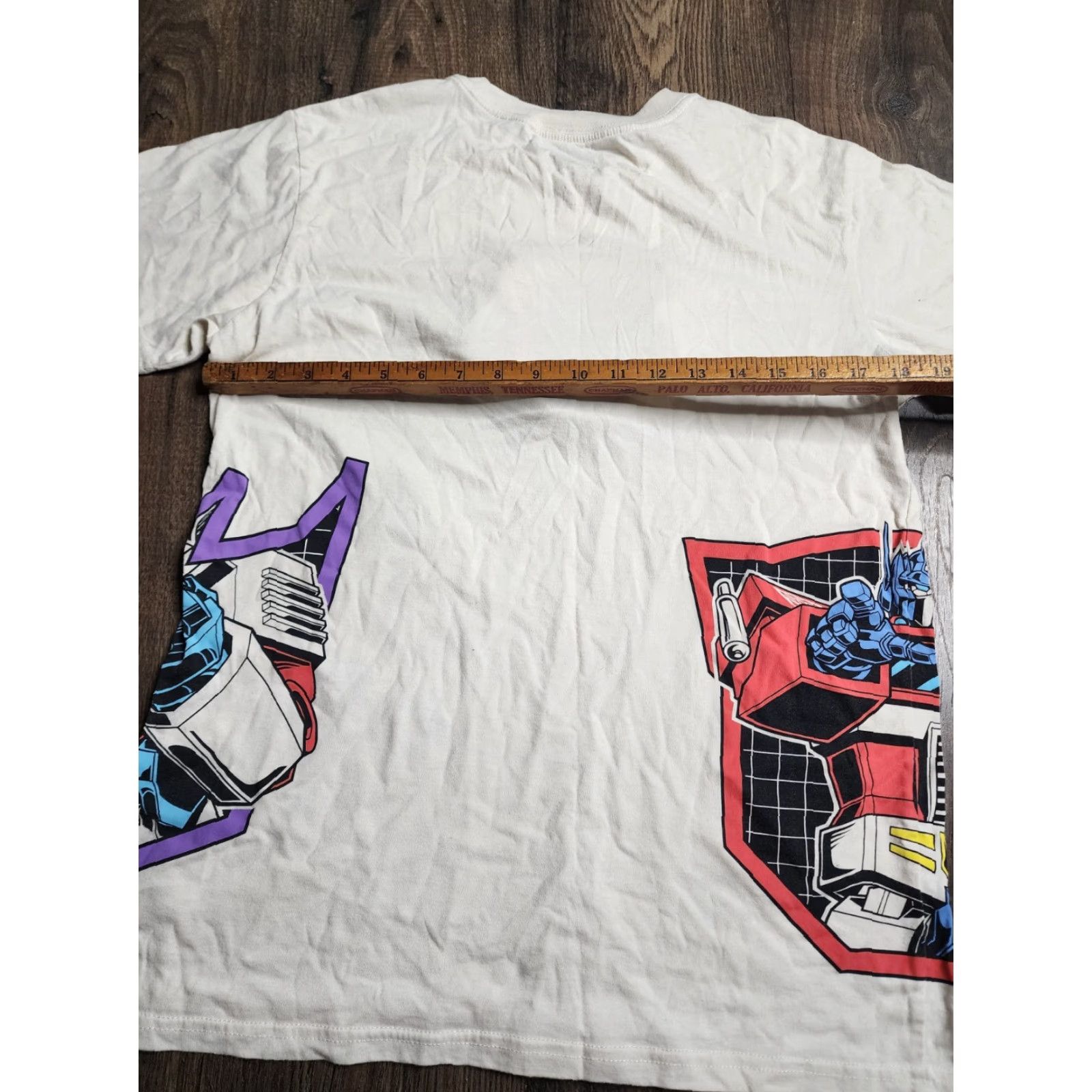 Vintage Transformers Optimus Prime Embroidered T-Shirt Mens L Beige 80s Movie Cartoon Size US L / EU 52-54 / 3 - 3 Thumbnail