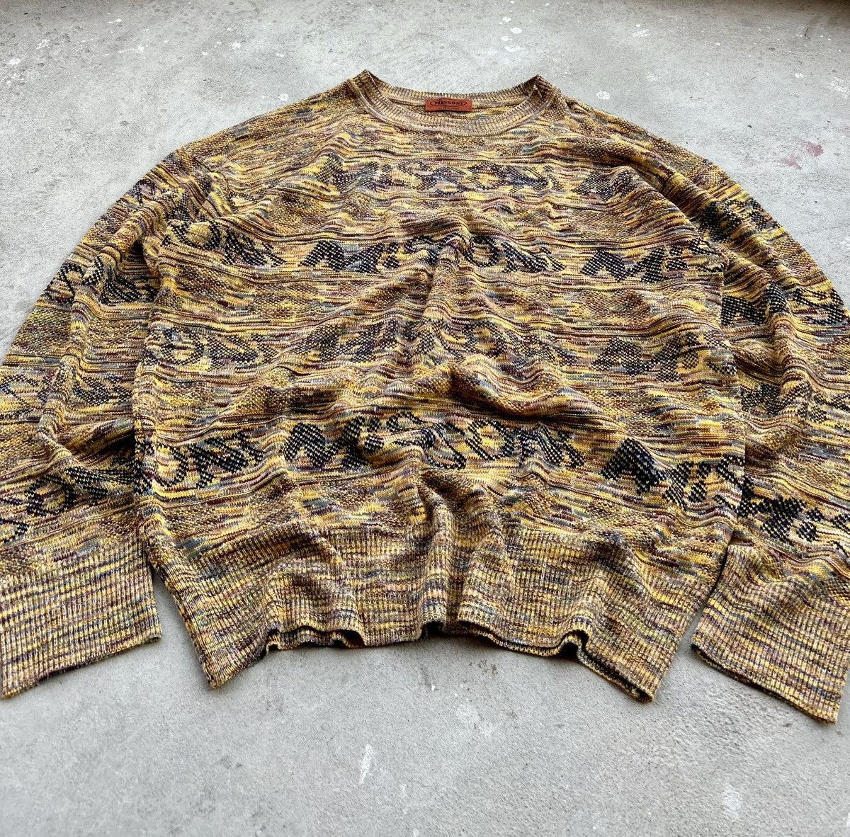 Missoni 💥CRAZY💥 VINTAGE MISSONI LOGO INTARSIA KNIT Size US L / EU 52-54 / 3 - 9 Thumbnail