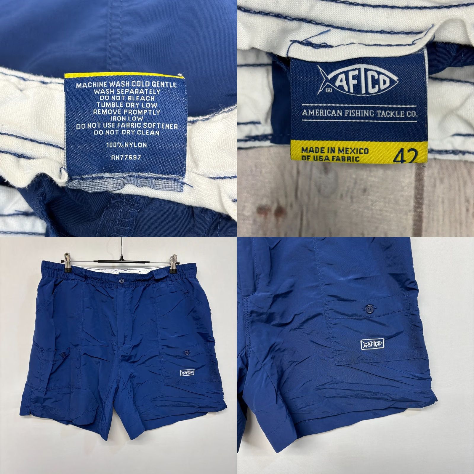 Vintage AFTCO Men Shorts Blue Cargo Outdoor Size 42 Size US 42 / EU 58 - 8 Thumbnail