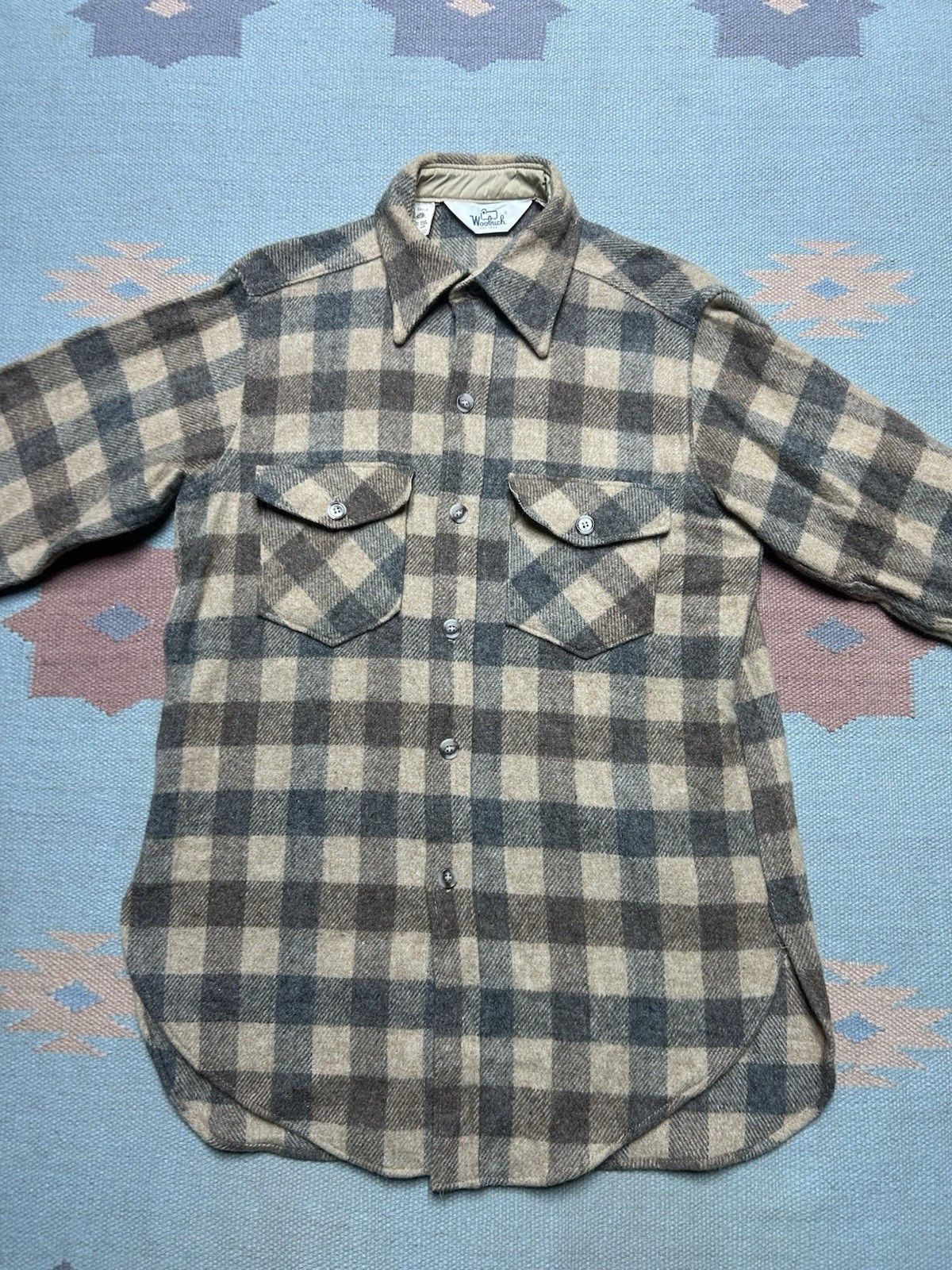 Vintage Vintage 70s Woolrich wool button shirt plaid flannel medium Size US M / EU 48-50 / 2 - 2 Thumbnail