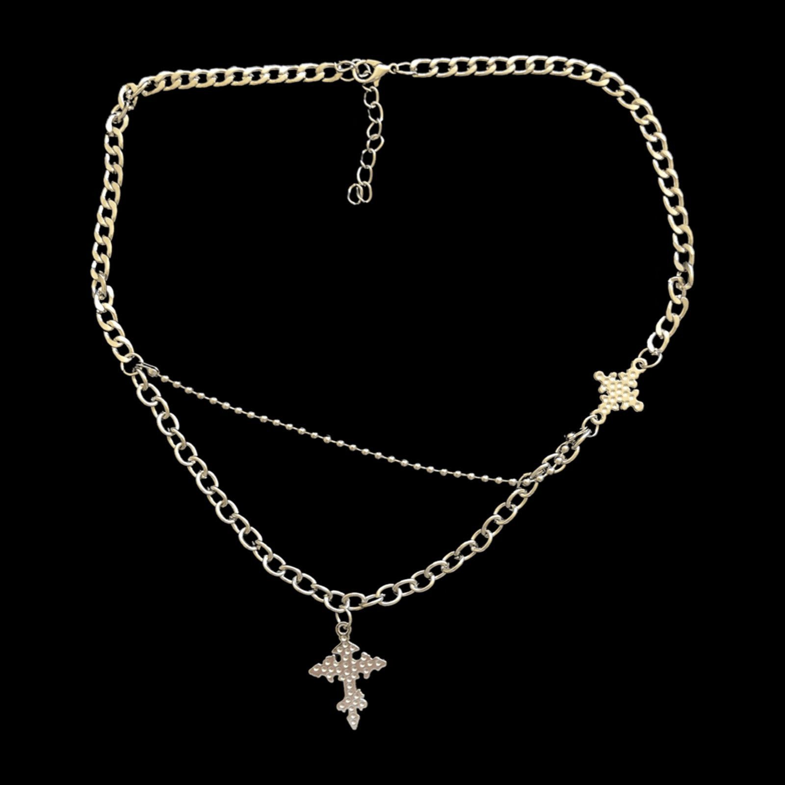 Jewelry Cross Chain Necklace Punk Y2K Size ONE SIZE - 2 Thumbnail