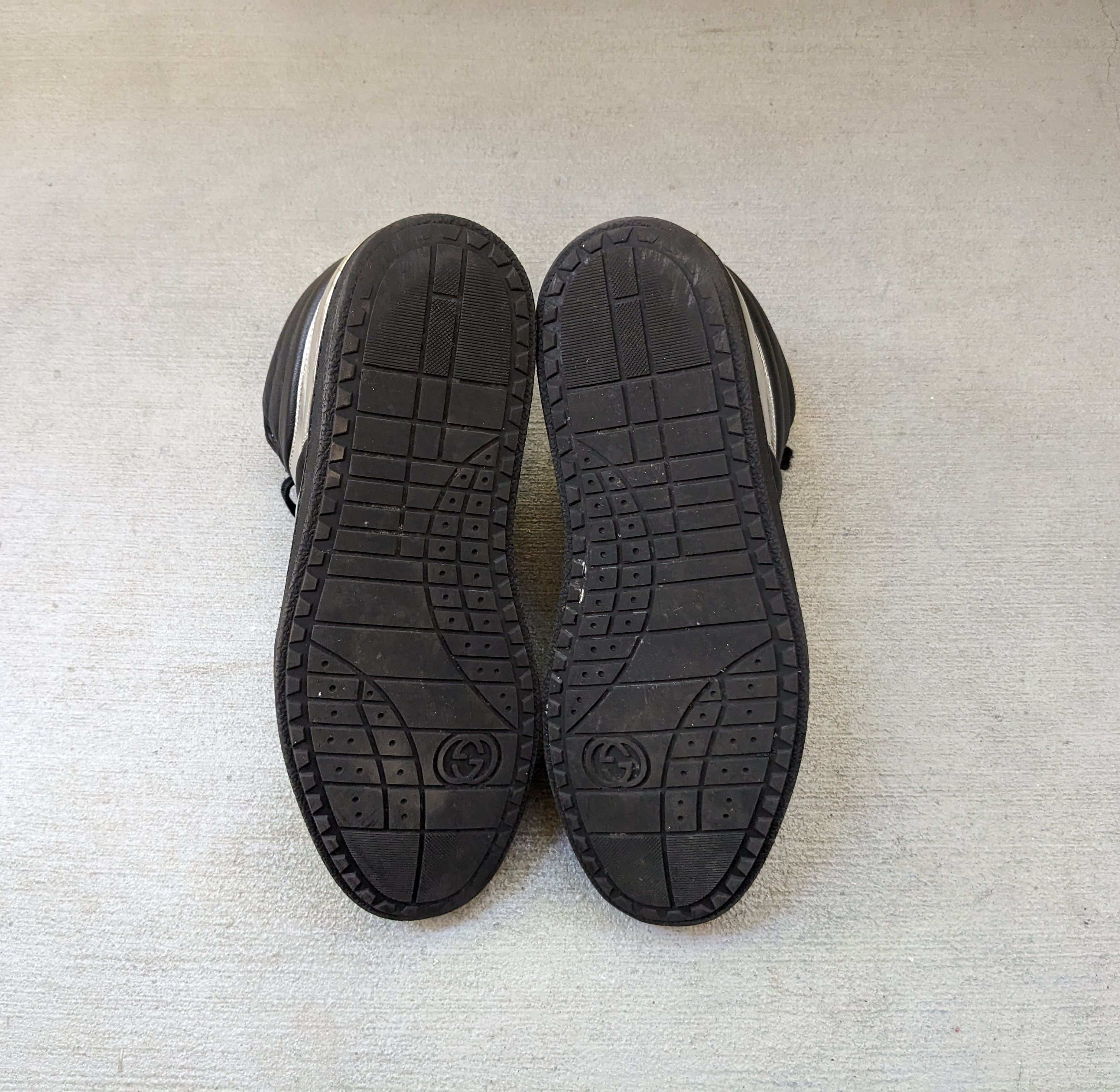 Gucci Gucci Sneakers Black Silver 8.5 High Tops Leather Size US 8.5 / EU 41-42 - 21 Thumbnail