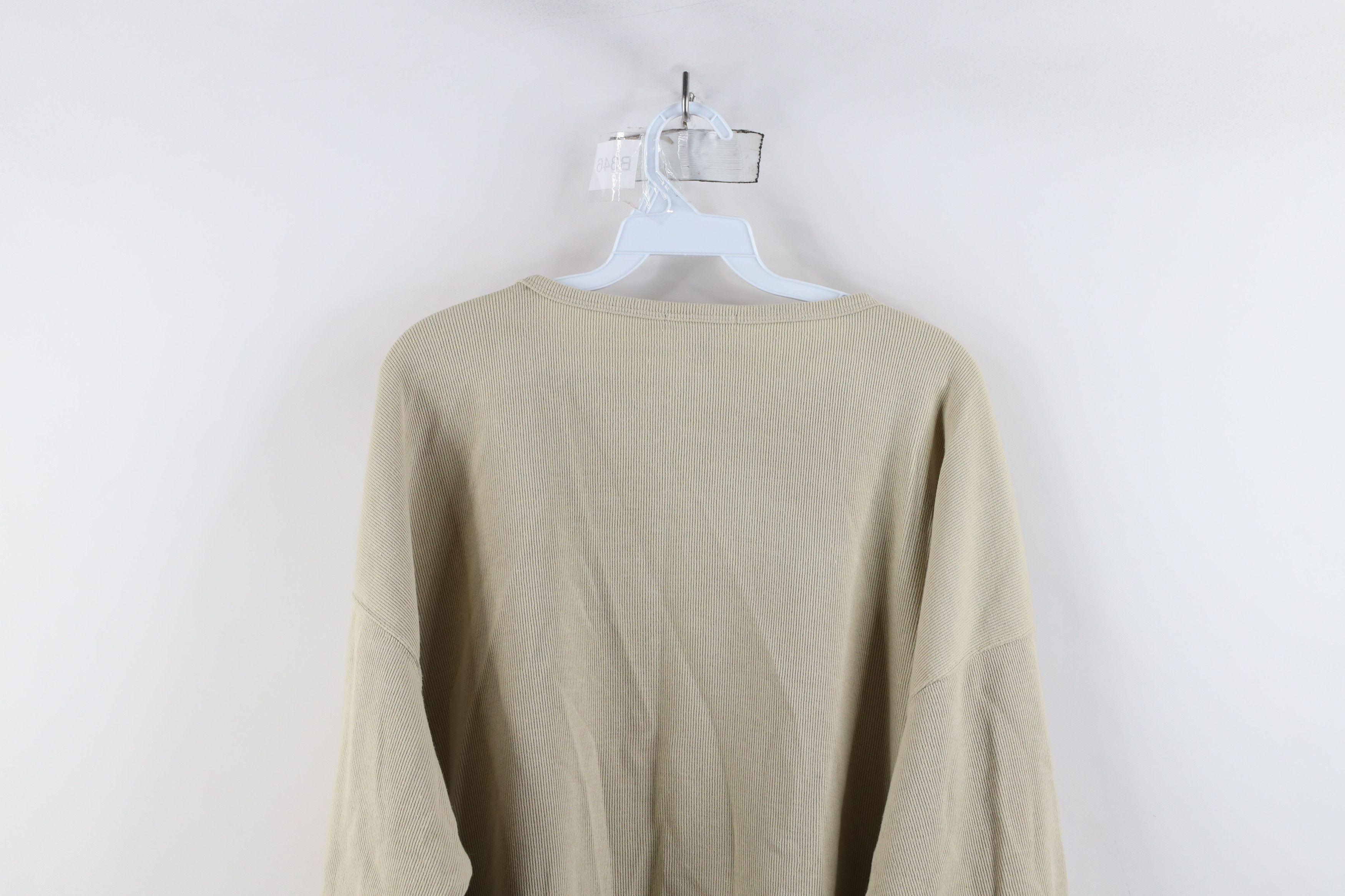 Express × Vintage Vintage 90s Express Ribbed Knit 3/4 Sleeve T-Shirt Beige Size XL / US 12-14 / IT 48-50 - 13 Thumbnail