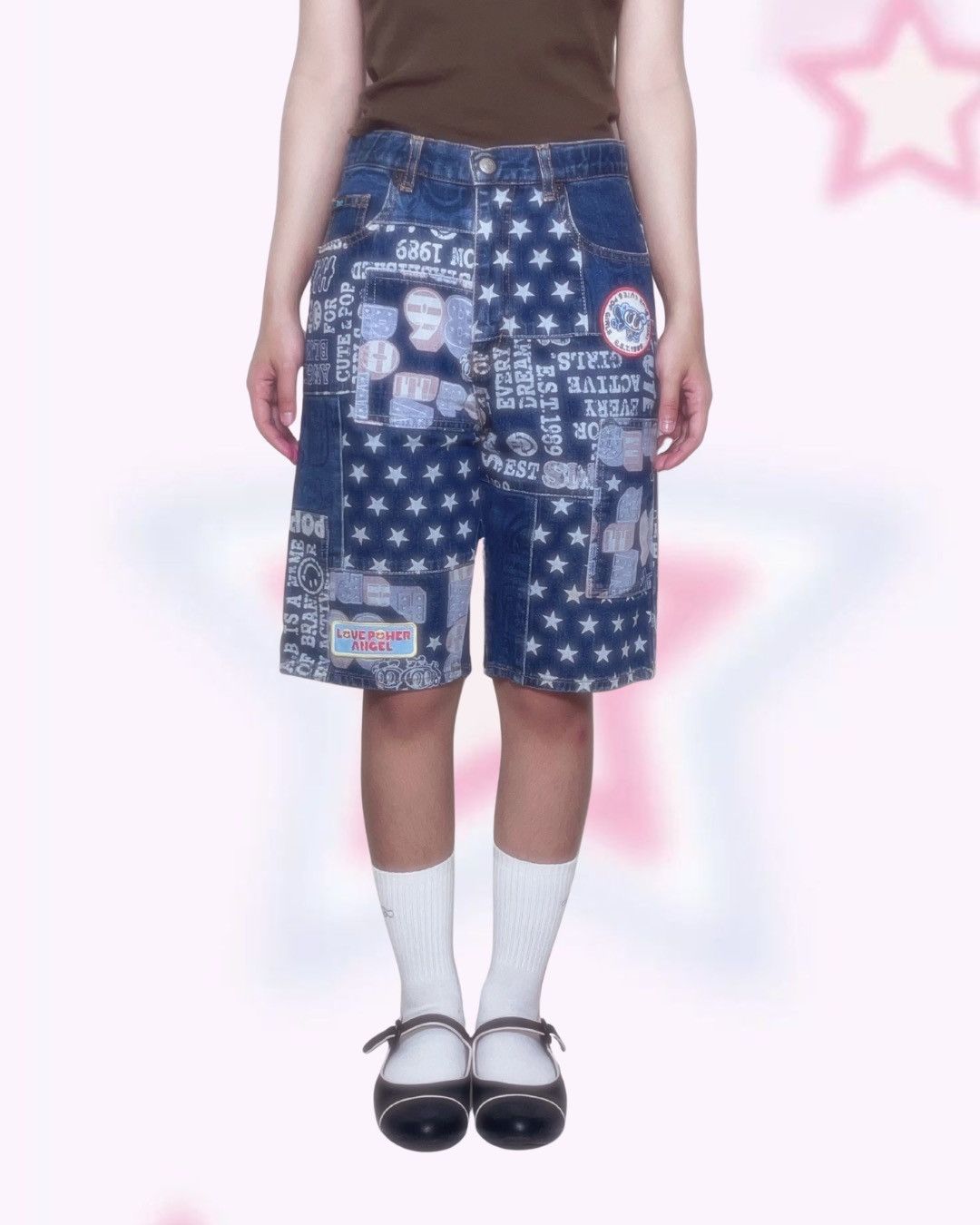 Angel Blue Angel Blue Japan All-Over Print Graphic Shorts JDM Y2K Style Size 28" / US 6 / IT 42 - 1 Thumbnail