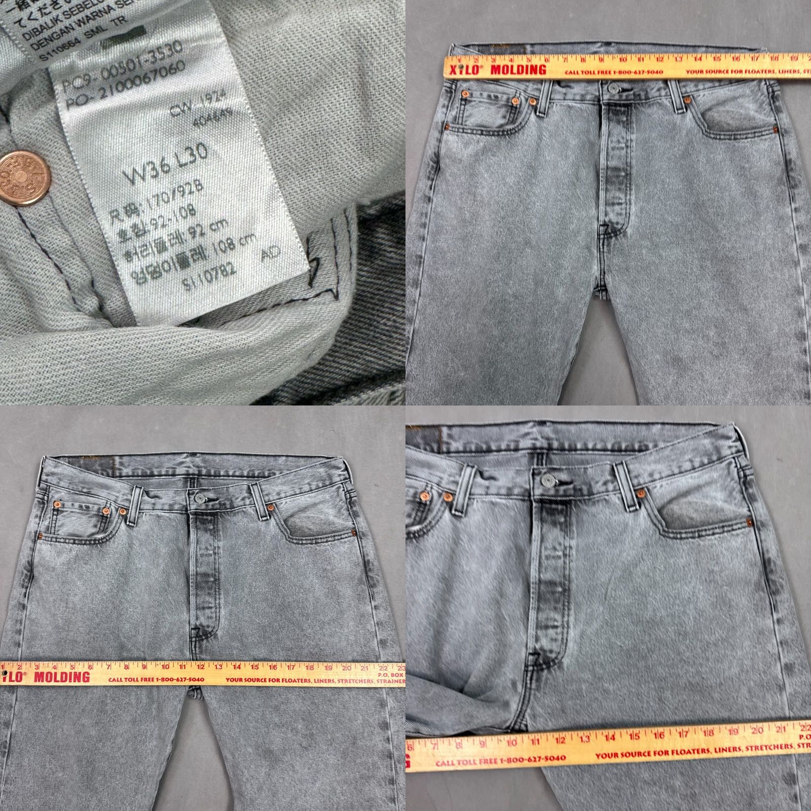Levi's Levi's 501 Jeans Mens 36x30 Black Button Fly Denim Pants Distressed Vintage? No. Size US 36 / EU 52 - 9 Thumbnail